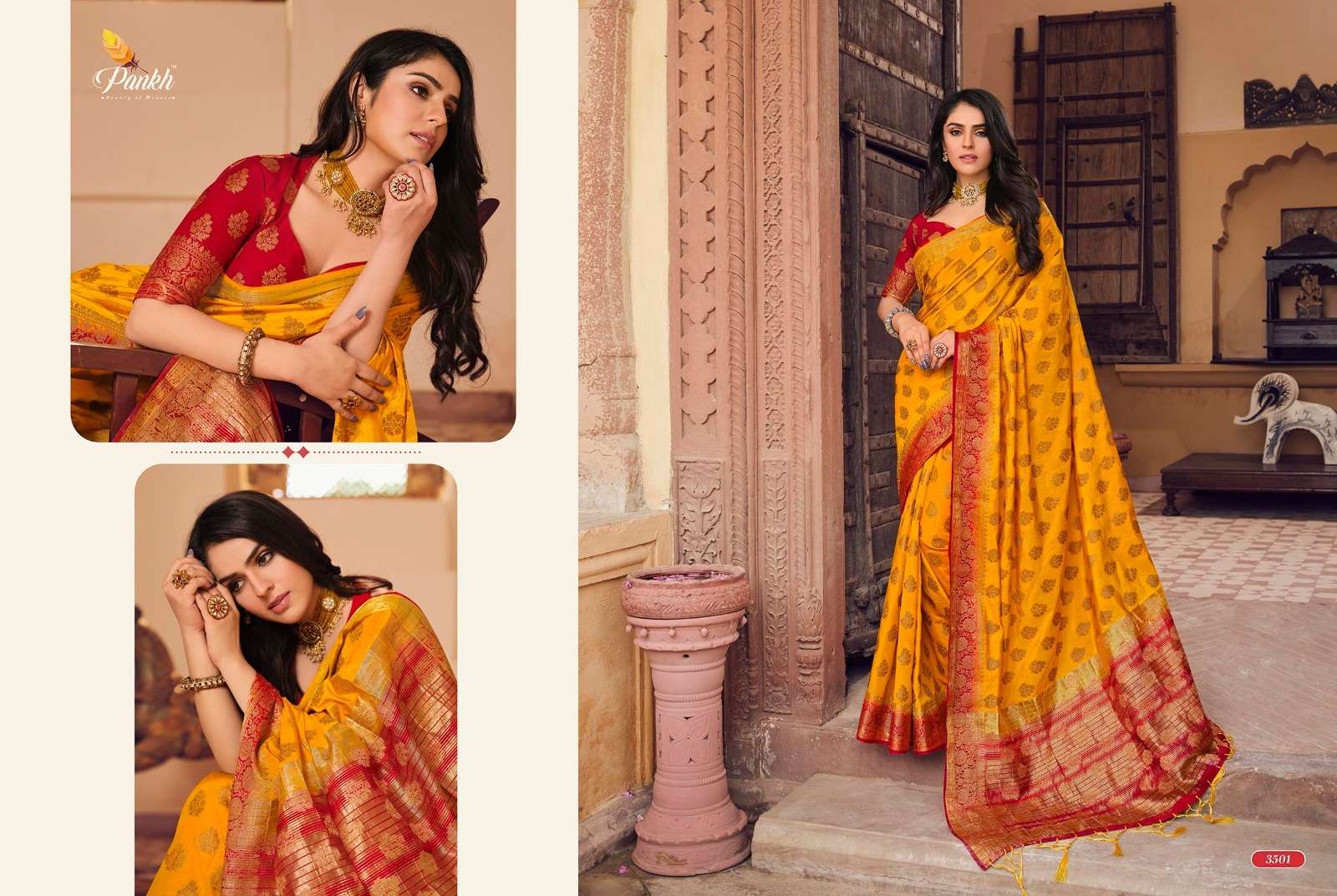 Ruchi Silk Vol-3 By Pankh Creation 3501 To 3521 Series Indian Traditional Wear Collection Beautiful Stylish Fancy Colorful Party Wear & Occasional Wear Raw Silk Sarees At Wholesale Price