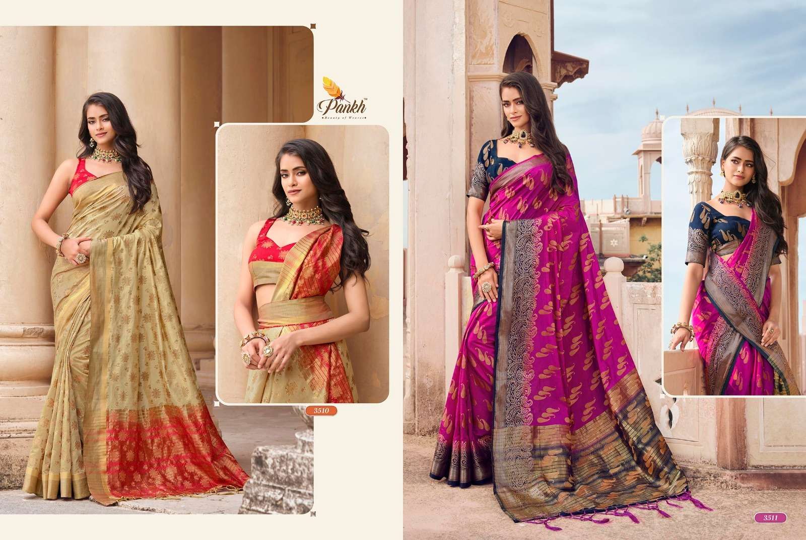 Ruchi Silk Vol-3 By Pankh Creation 3501 To 3521 Series Indian Traditional Wear Collection Beautiful Stylish Fancy Colorful Party Wear & Occasional Wear Raw Silk Sarees At Wholesale Price