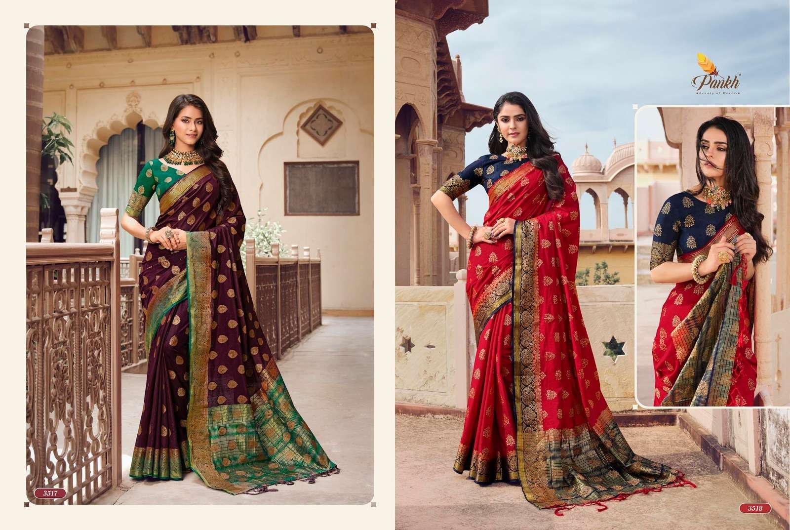 Ruchi Silk Vol-3 By Pankh Creation 3501 To 3521 Series Indian Traditional Wear Collection Beautiful Stylish Fancy Colorful Party Wear & Occasional Wear Raw Silk Sarees At Wholesale Price
