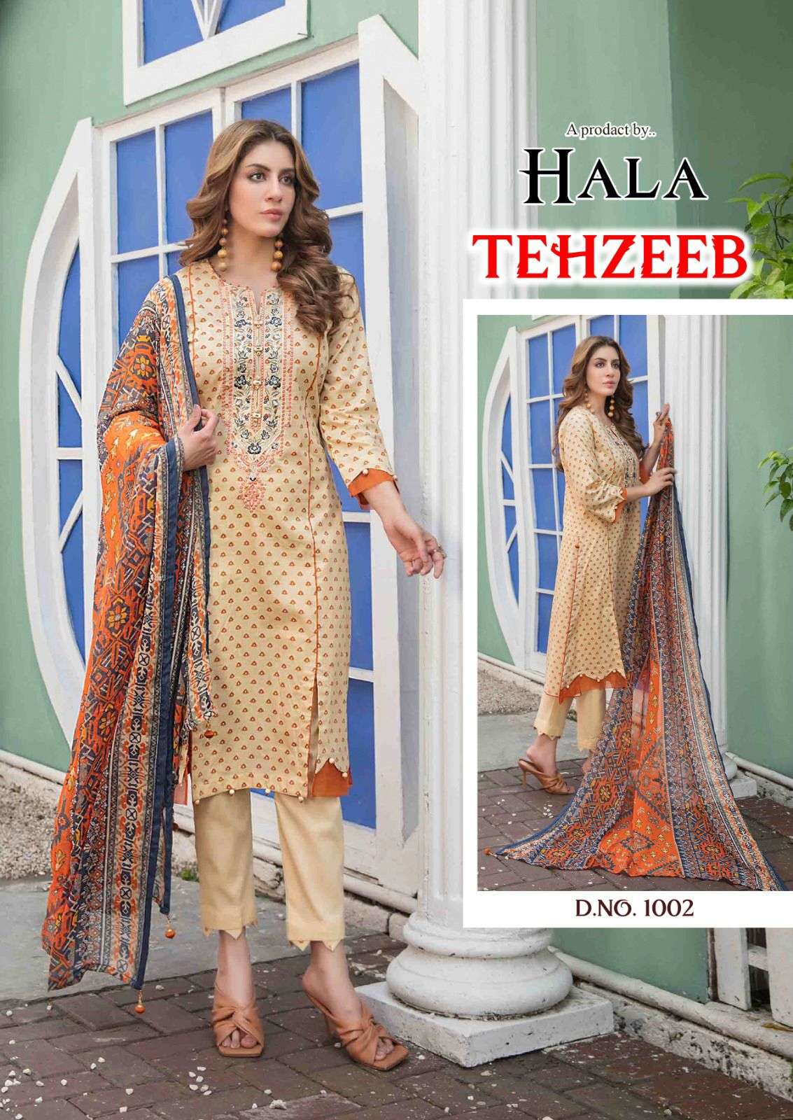 Tehzeeb By Hala 1001 To 1006 Series Beautiful Suits Colorful Stylish Fancy Casual Wear & Ethnic Wear Pure Cambric Cotton Print Dresses At Wholesale Price
