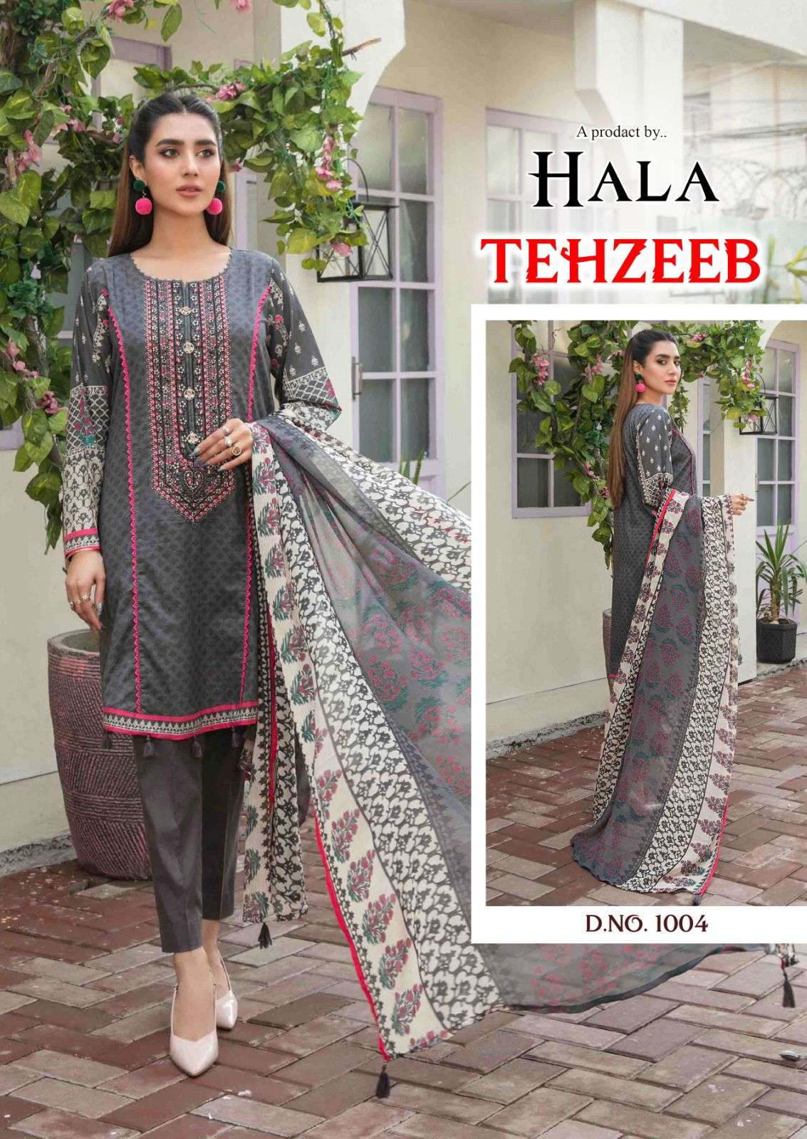 Tehzeeb By Hala 1001 To 1006 Series Beautiful Suits Colorful Stylish Fancy Casual Wear & Ethnic Wear Pure Cambric Cotton Print Dresses At Wholesale Price