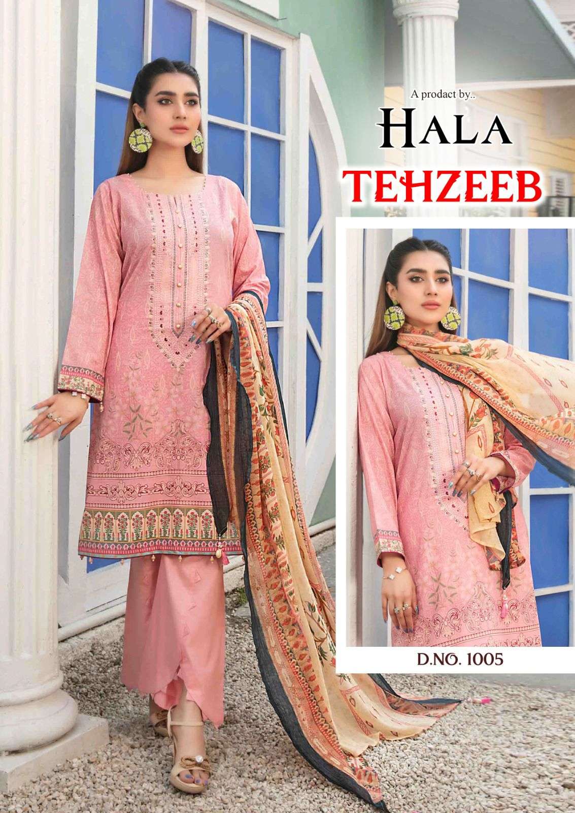 Tehzeeb By Hala 1001 To 1006 Series Beautiful Suits Colorful Stylish Fancy Casual Wear & Ethnic Wear Pure Cambric Cotton Print Dresses At Wholesale Price