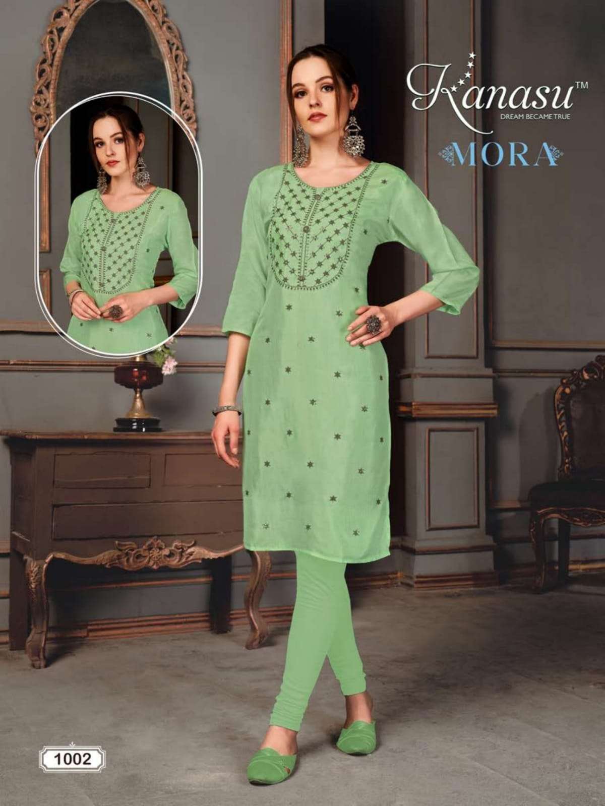 Mora By Kanasu 1001 To 1008 Series Designer Stylish Fancy Colorful Beautiful Party Wear & Ethnic Wear Collection Muslin Kurtis At Wholesale Price