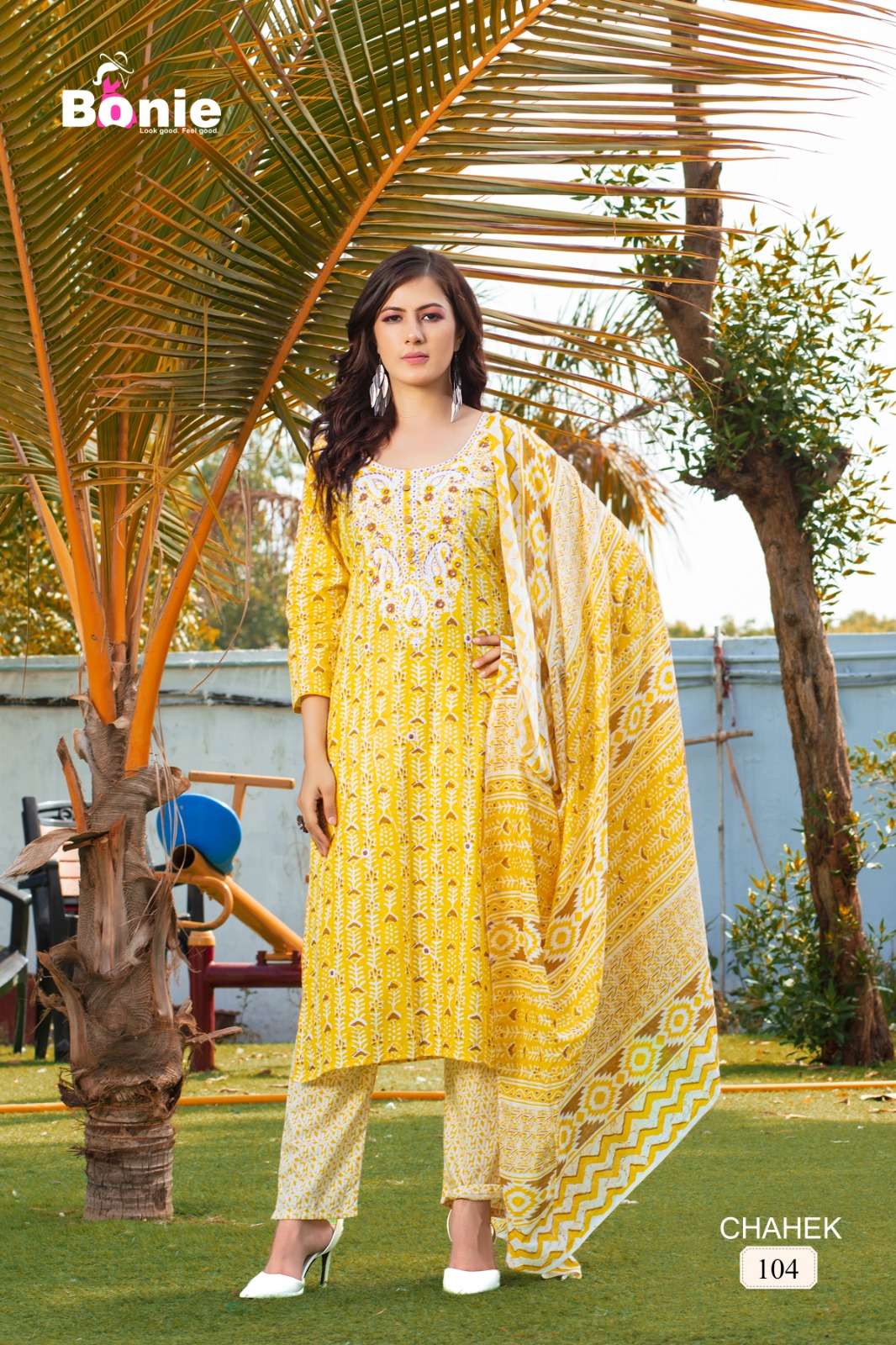 Chahek By Bonie 101 To 106 Series Beautiful Stylish Suits Fancy Colorful Casual Wear & Ethnic Wear & Ready To Wear Pure Cotton With Work Dresses At Wholesale Price