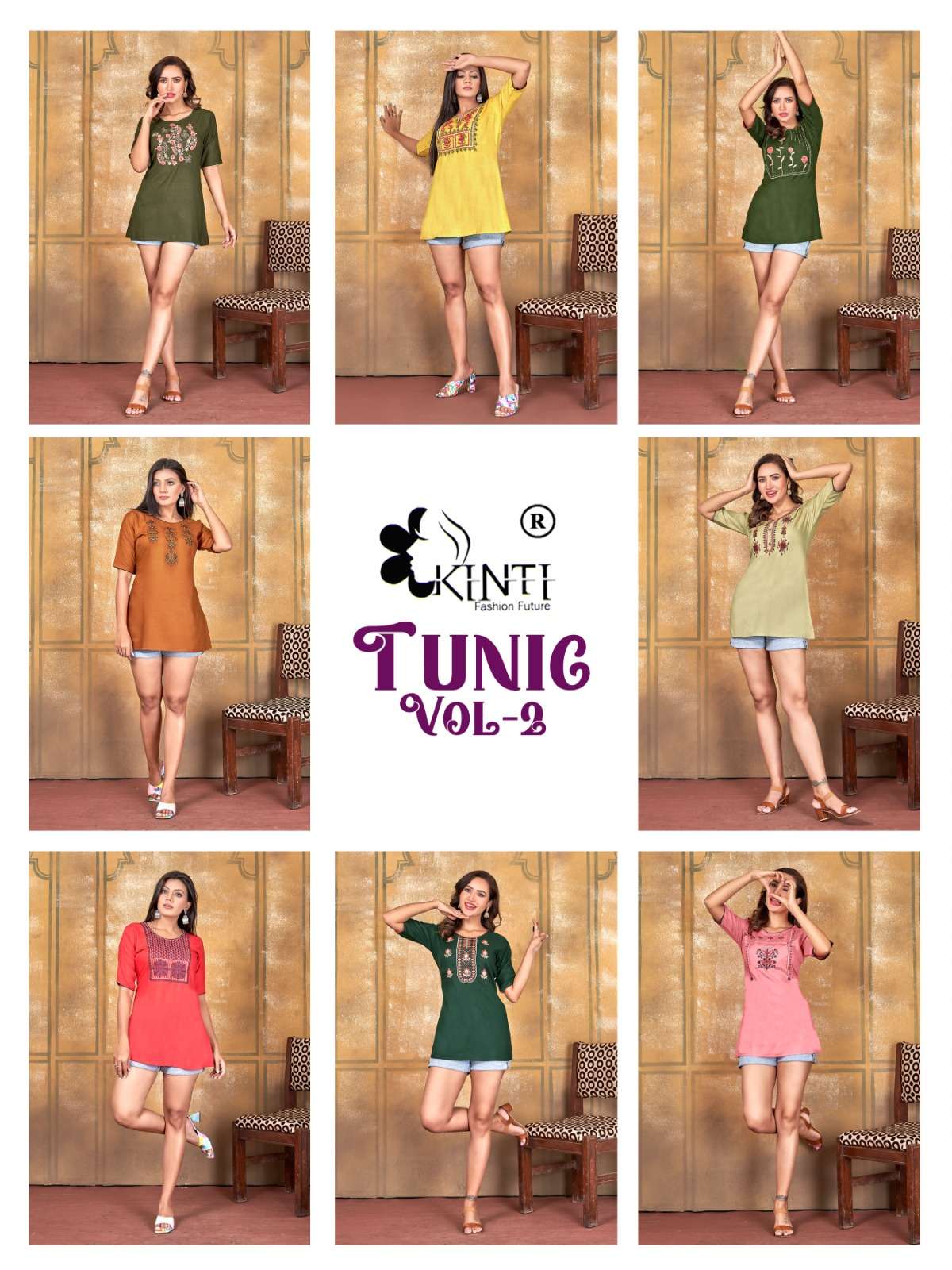 Tunic Vol-2 By Kinti 1001 To 1008 Series Designer Stylish Fancy Colorful Beautiful Party Wear & Ethnic Wear Collection Cambric Cotton Tops At Wholesale Price