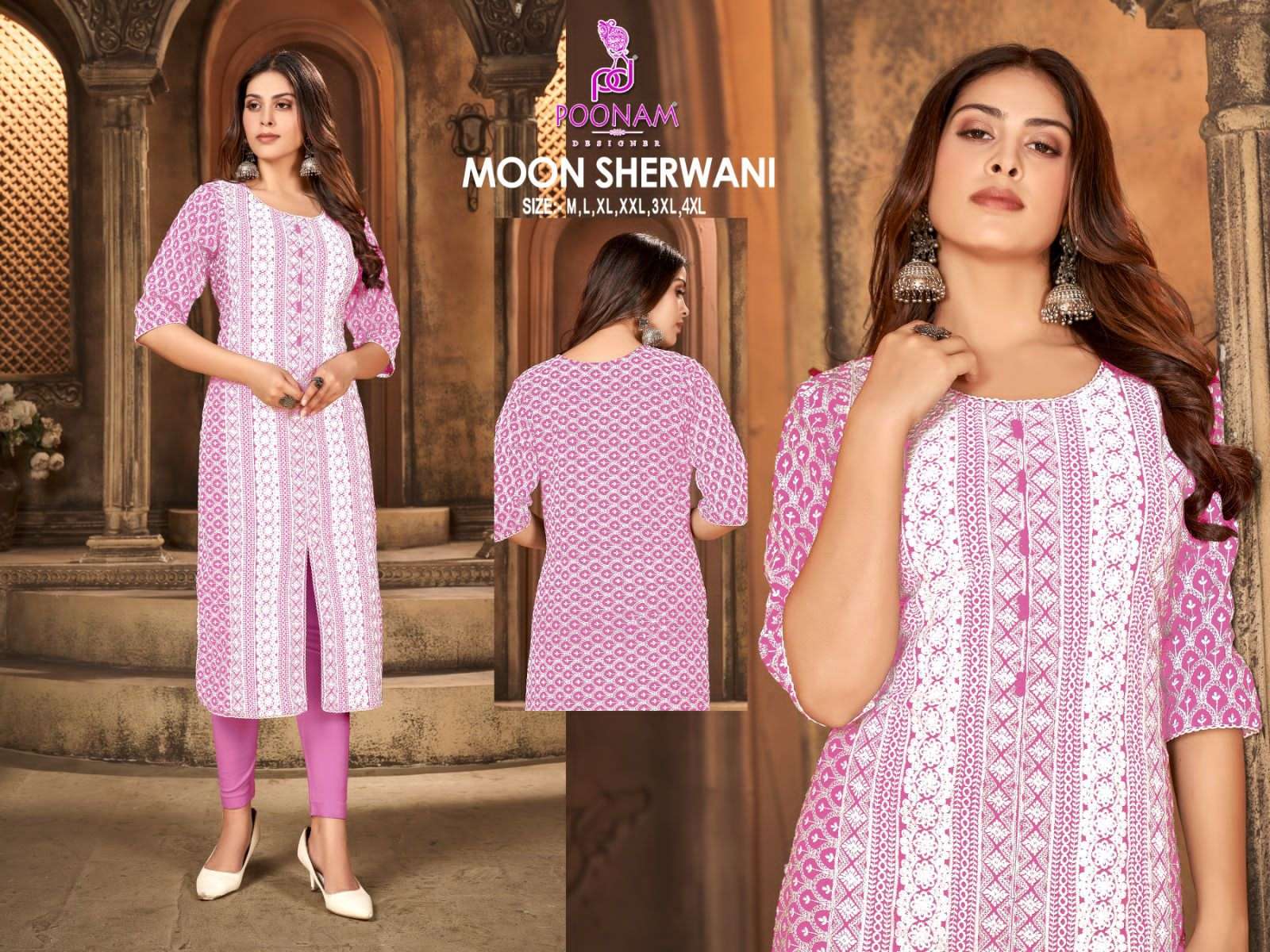 Moon Sherwani By Poonam Designer 1001 To 1008 Series Beautiful Stylish Fancy Colorful Casual Wear & Ethnic Wear Heavy Rayon Kurtis At Wholesale Price