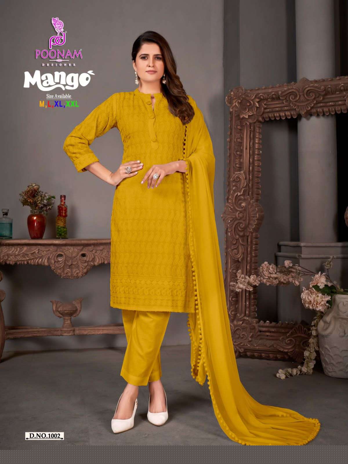 Mango By Poonam Designer 1001 To 1007 Series Beautiful Festive Suits Colorful Stylish Fancy Casual Wear & Ethnic Wear Pure Rayon Embroidered Dresses At Wholesale Price