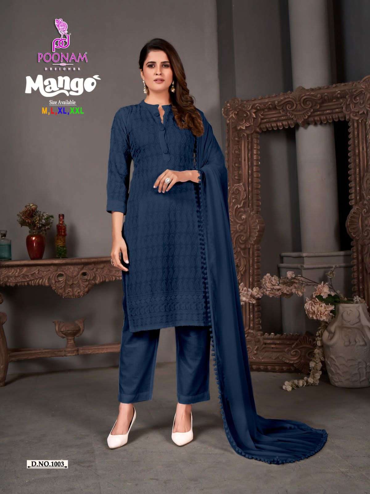 Mango By Poonam Designer 1001 To 1007 Series Beautiful Festive Suits Colorful Stylish Fancy Casual Wear & Ethnic Wear Pure Rayon Embroidered Dresses At Wholesale Price
