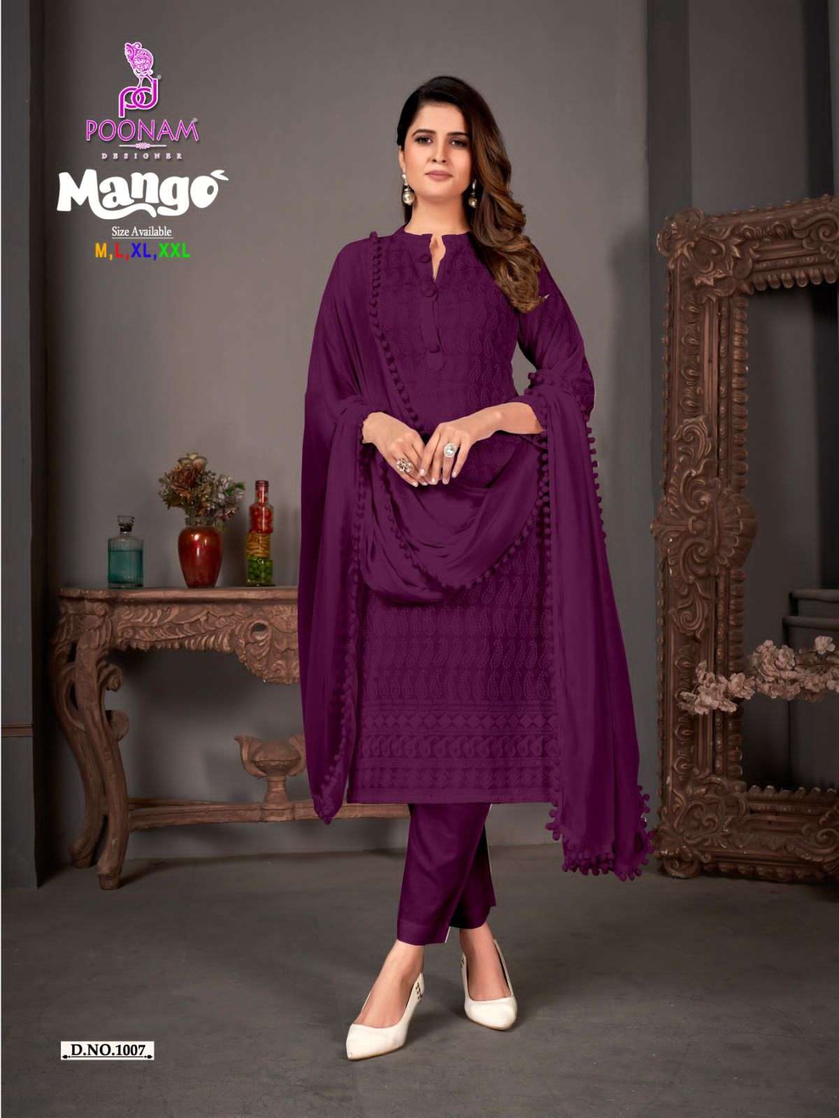 Mango By Poonam Designer 1001 To 1007 Series Beautiful Festive Suits Colorful Stylish Fancy Casual Wear & Ethnic Wear Pure Rayon Embroidered Dresses At Wholesale Price