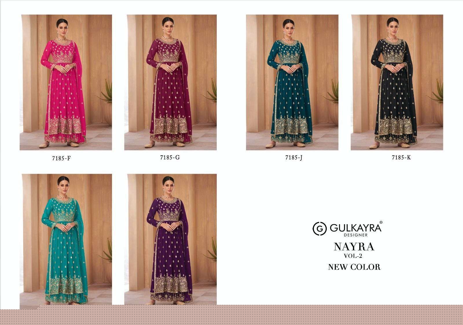 Nayra Vol-2 New Color By Gulkayra Designer 7185-F To 7185-K Series Beautiful Suits Colorful Stylish Fancy Casual Wear & Ethnic Wear Georgette Dresses At Wholesale Price