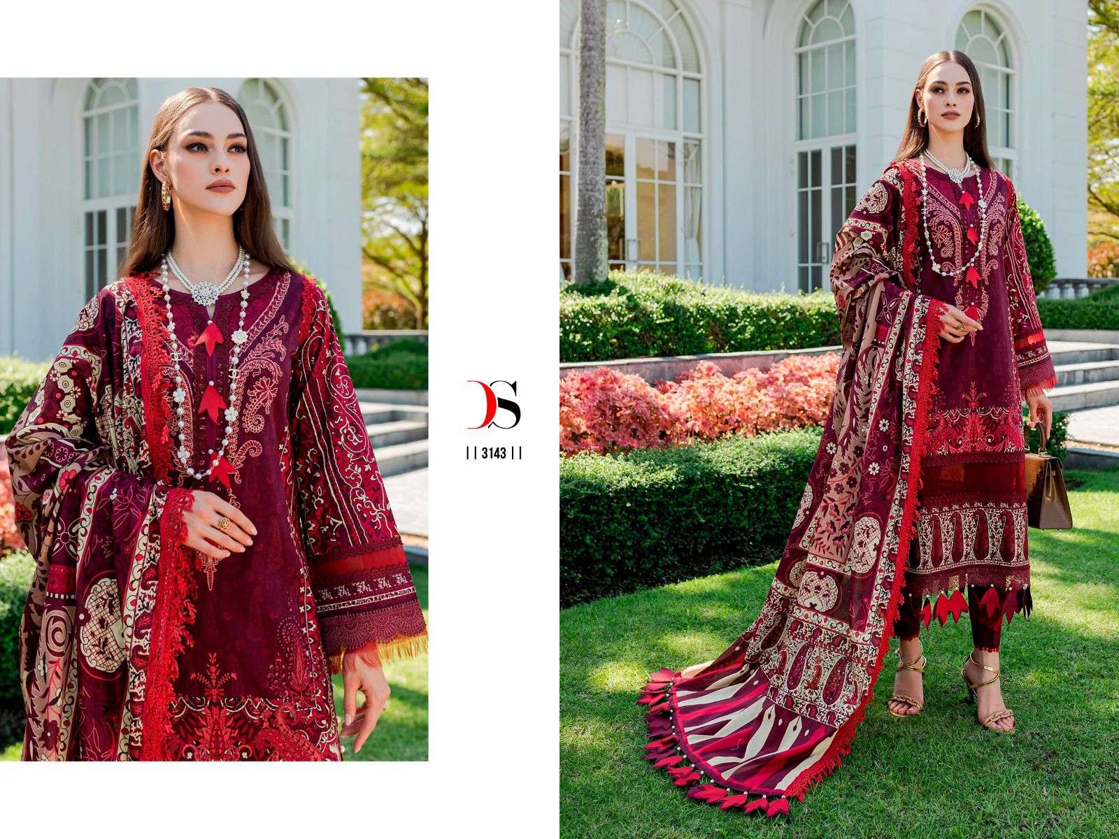 Firdous Queens Court Vol-4 By Deepsy Suits 3141 To 3148 Series Beautiful Pakistani Suits Colorful Stylish Fancy Casual Wear Pure Cotton Embroidered Dresses At Wholesale Price