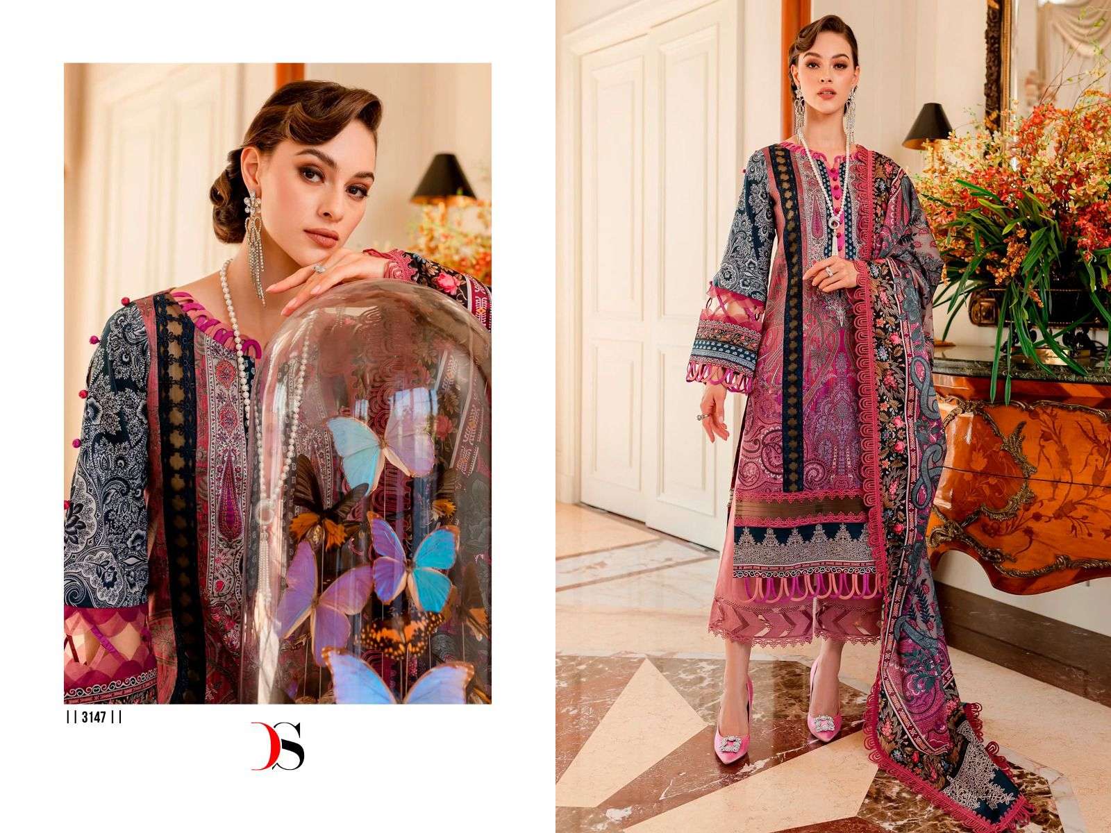 Firdous Queens Court Vol-4 By Deepsy Suits 3141 To 3148 Series Beautiful Pakistani Suits Colorful Stylish Fancy Casual Wear Pure Cotton Embroidered Dresses At Wholesale Price