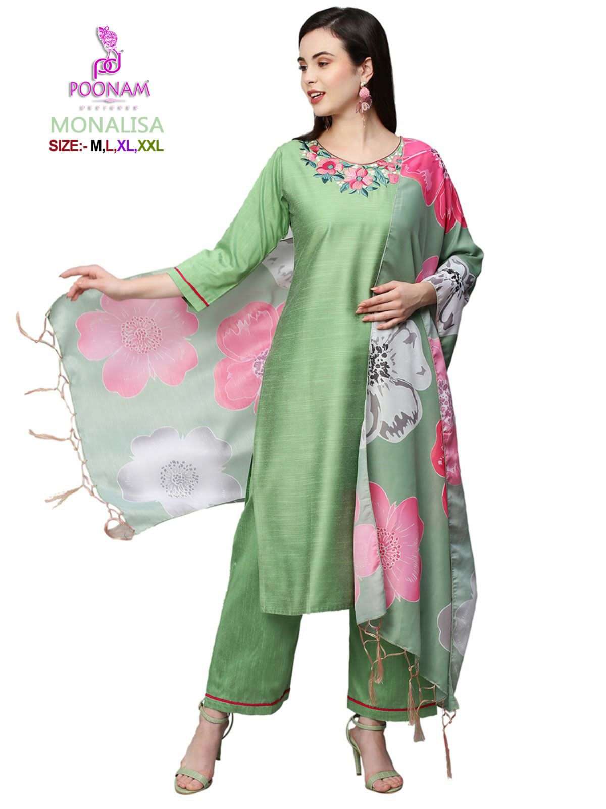 Monalisa By Poonam Designer 1001 To 1005 Series Designer Anarkali Suits Beautiful Fancy Colorful Stylish Party Wear & Occasional Wear Cotton Embroidered Dresses At Wholesale Price