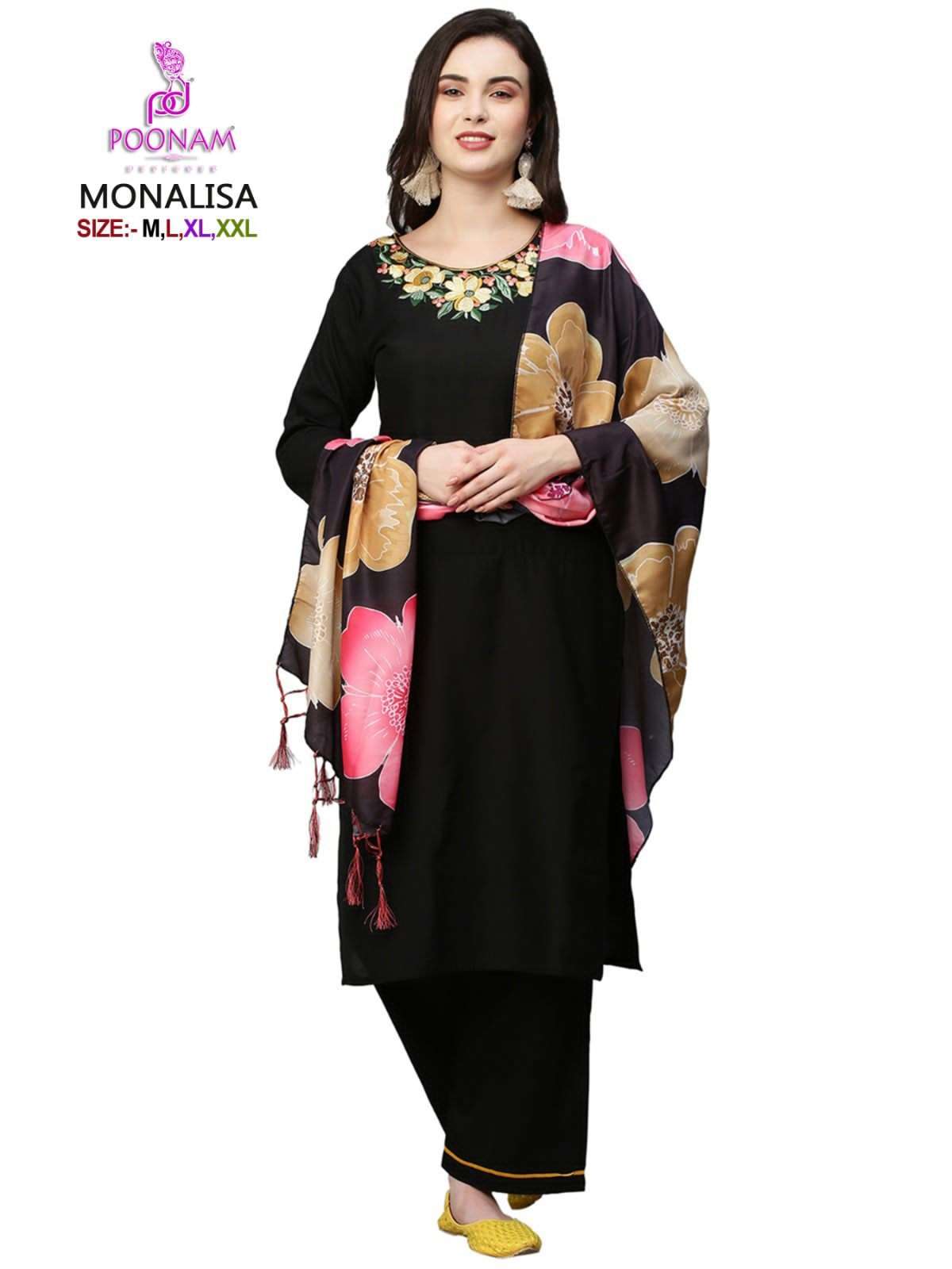 Monalisa By Poonam Designer 1001 To 1005 Series Designer Anarkali Suits Beautiful Fancy Colorful Stylish Party Wear & Occasional Wear Cotton Embroidered Dresses At Wholesale Price