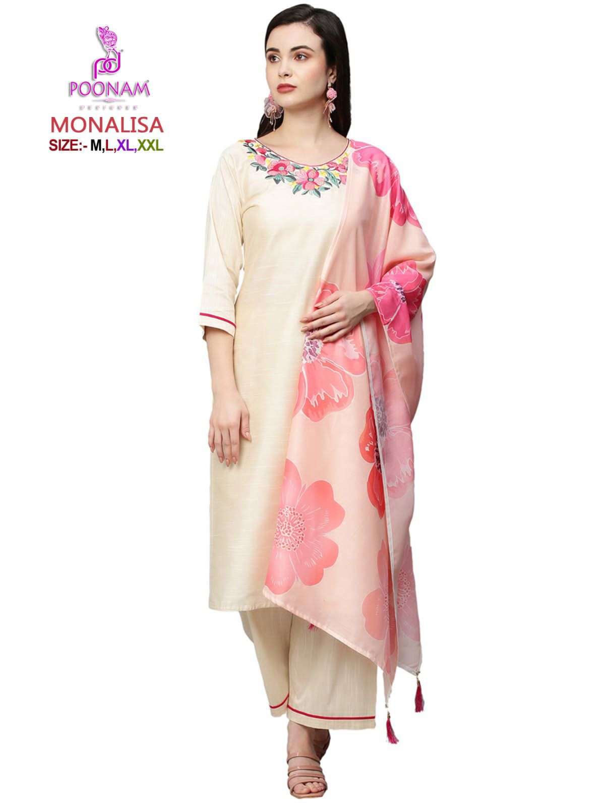 Monalisa By Poonam Designer 1001 To 1005 Series Designer Anarkali Suits Beautiful Fancy Colorful Stylish Party Wear & Occasional Wear Cotton Embroidered Dresses At Wholesale Price