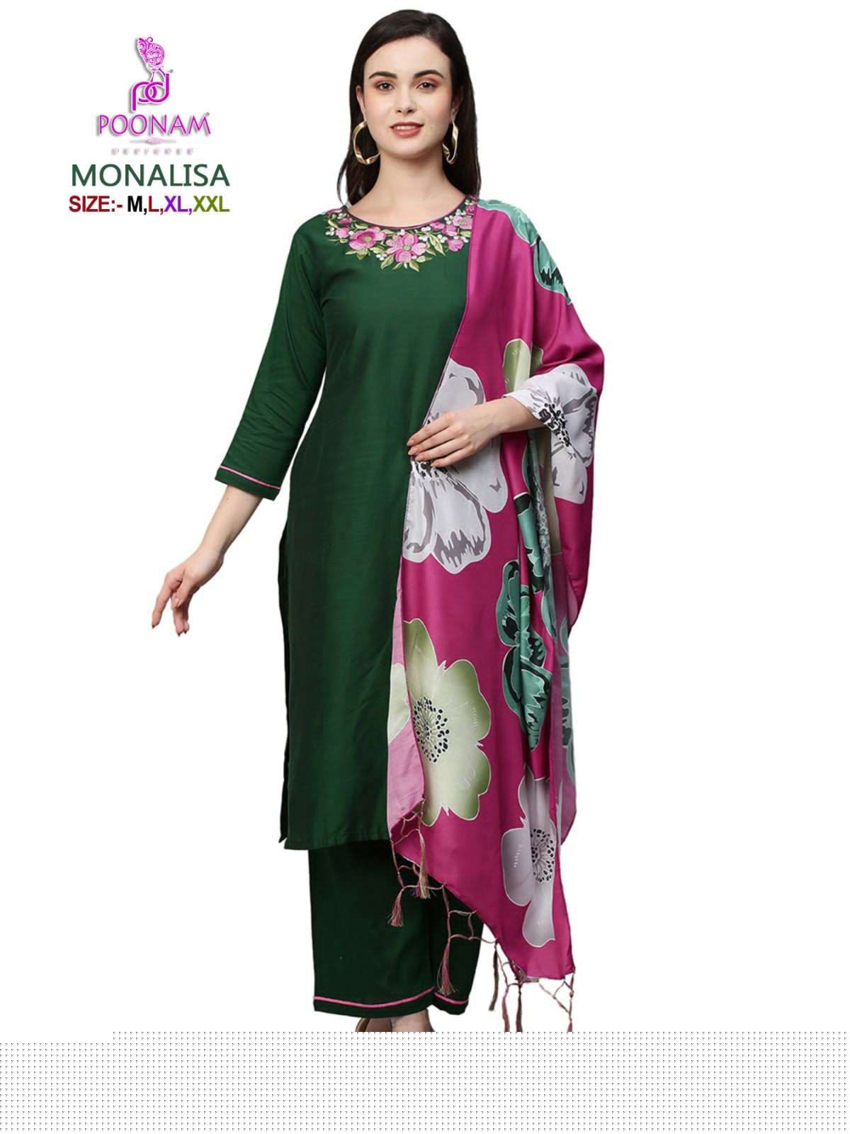 Monalisa By Poonam Designer 1001 To 1005 Series Designer Anarkali Suits Beautiful Fancy Colorful Stylish Party Wear & Occasional Wear Cotton Embroidered Dresses At Wholesale Price
