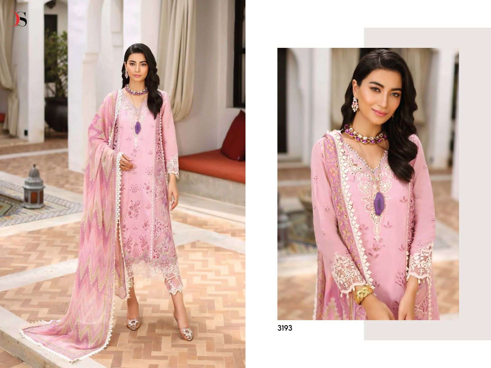 Noor Luxury Chikankari Lawn-23 By Deepsy Suits 3191 To 3196 Series Designer Pakistani Suits Beautiful Fancy Stylish Colorful Party Wear & Occasional Wear Pure Cambric Cotton With Embroidery Dresses At Wholesale Price