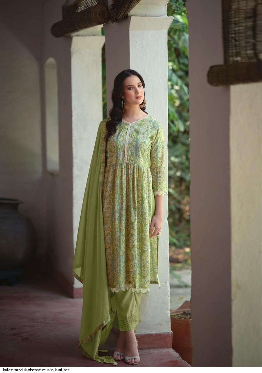 Sandook By Kailee 40701 To 40708 Series Beautiful Suits Colorful Stylish Fancy Casual Wear & Ethnic Wear Viscose Muslin Dresses At Wholesale Price