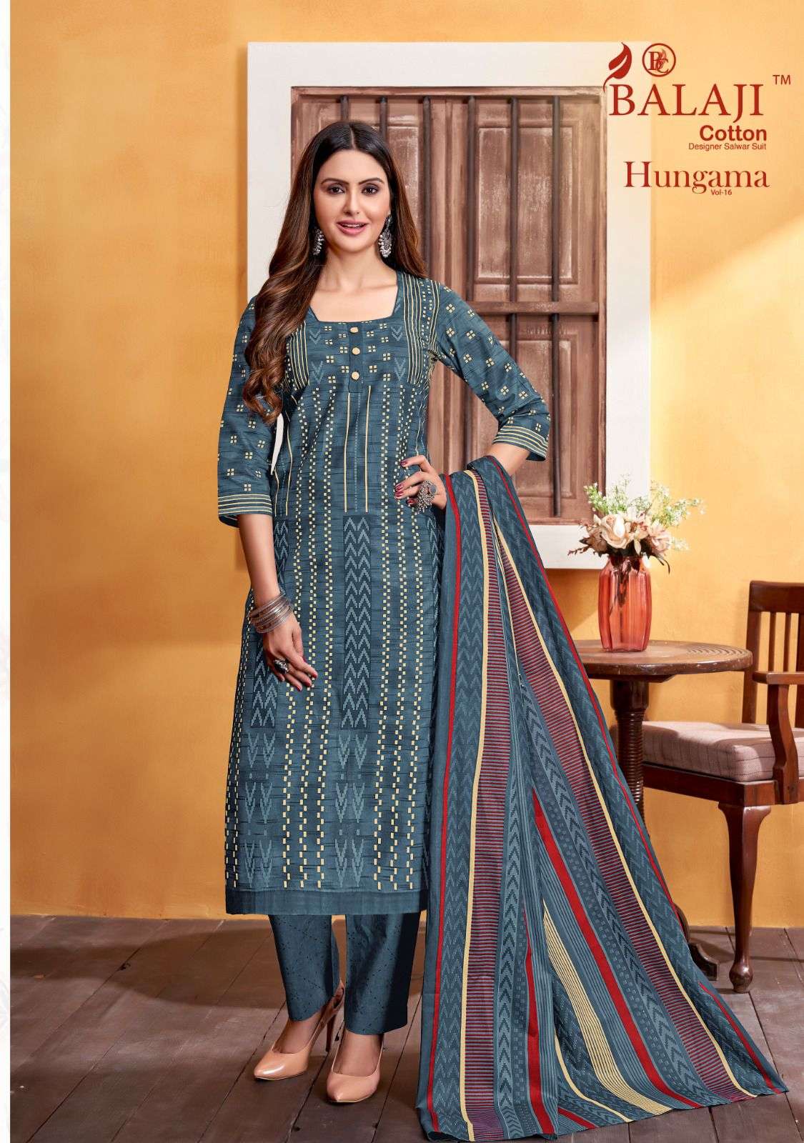 Hungama Vol-16 By Balaji Cotton 1601 To 1612 Series Beautiful Stylish Festive Suits Fancy Colorful Casual Wear & Ethnic Wear & Ready To Wear Pure Cotton Print Dresses At Wholesale Price