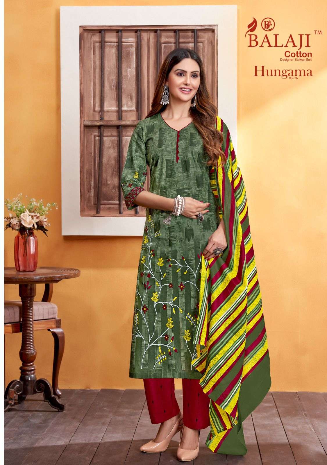 Hungama Vol-16 By Balaji Cotton 1601 To 1612 Series Beautiful Stylish Festive Suits Fancy Colorful Casual Wear & Ethnic Wear & Ready To Wear Pure Cotton Print Dresses At Wholesale Price