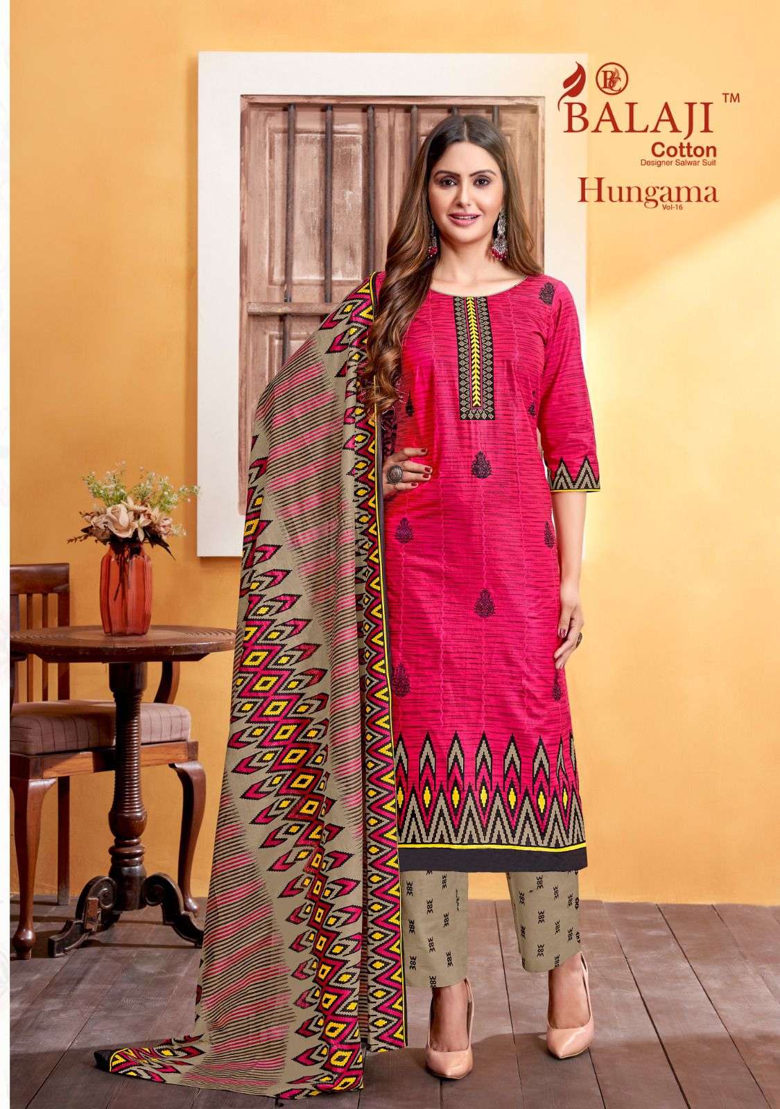 Hungama Vol-16 By Balaji Cotton 1601 To 1612 Series Beautiful Stylish Festive Suits Fancy Colorful Casual Wear & Ethnic Wear & Ready To Wear Pure Cotton Print Dresses At Wholesale Price