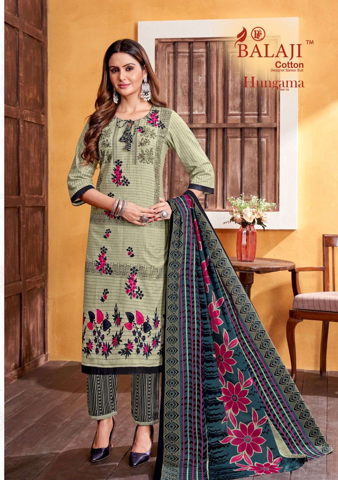 Hungama Vol-16 By Balaji Cotton 1601 To 1612 Series Beautiful Stylish Festive Suits Fancy Colorful Casual Wear & Ethnic Wear & Ready To Wear Pure Cotton Print Dresses At Wholesale Price