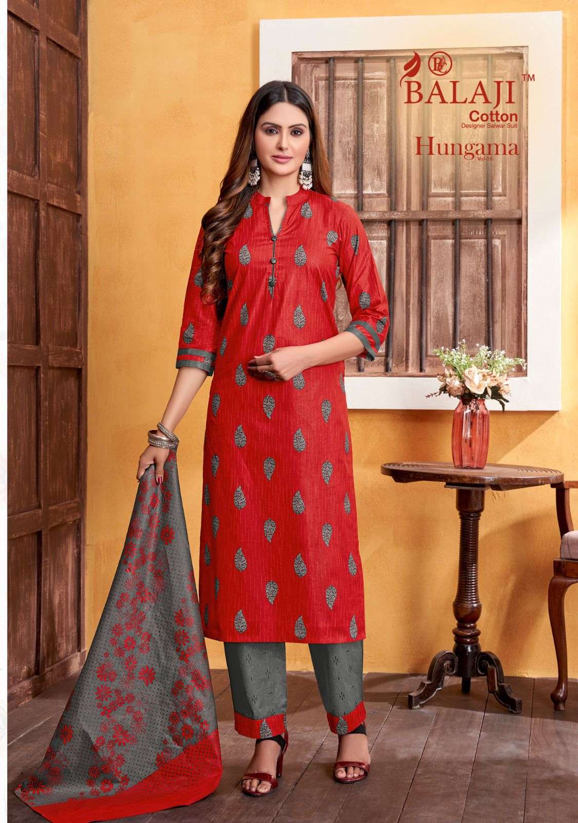 Hungama Vol-16 By Balaji Cotton 1601 To 1612 Series Beautiful Stylish Festive Suits Fancy Colorful Casual Wear & Ethnic Wear & Ready To Wear Pure Cotton Print Dresses At Wholesale Price