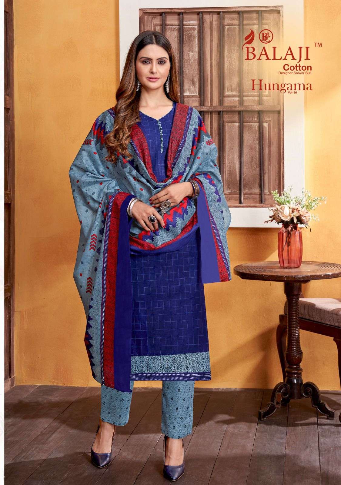 Hungama Vol-16 By Balaji Cotton 1601 To 1612 Series Beautiful Stylish Festive Suits Fancy Colorful Casual Wear & Ethnic Wear & Ready To Wear Pure Cotton Print Dresses At Wholesale Price