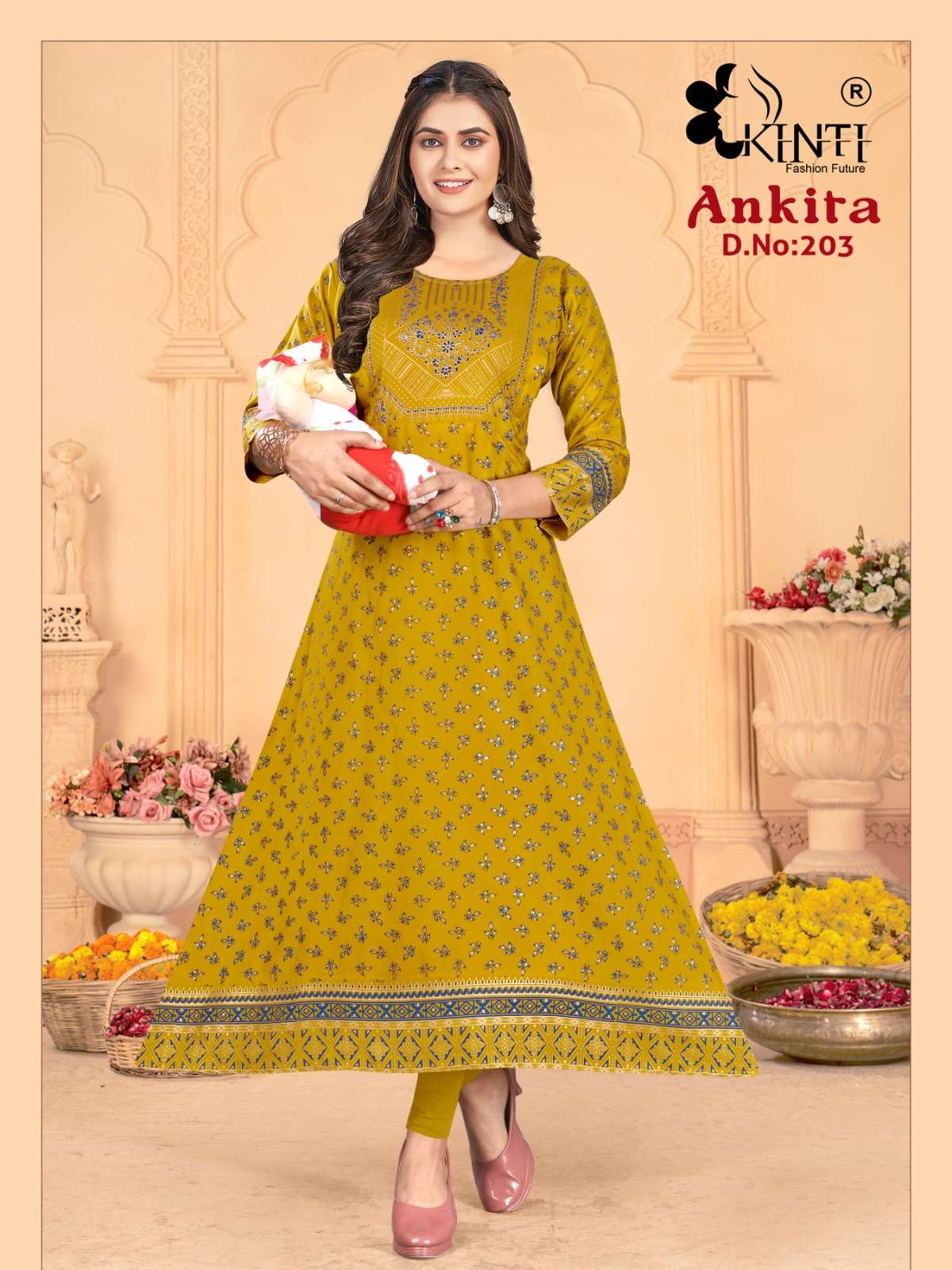 Ankita Vol-2 By Kinti 201 To 208 Series Beautiful Stylish Fancy Colorful Casual Wear & Ethnic Wear Heavy Rayon Print Gown At Wholesale Price
