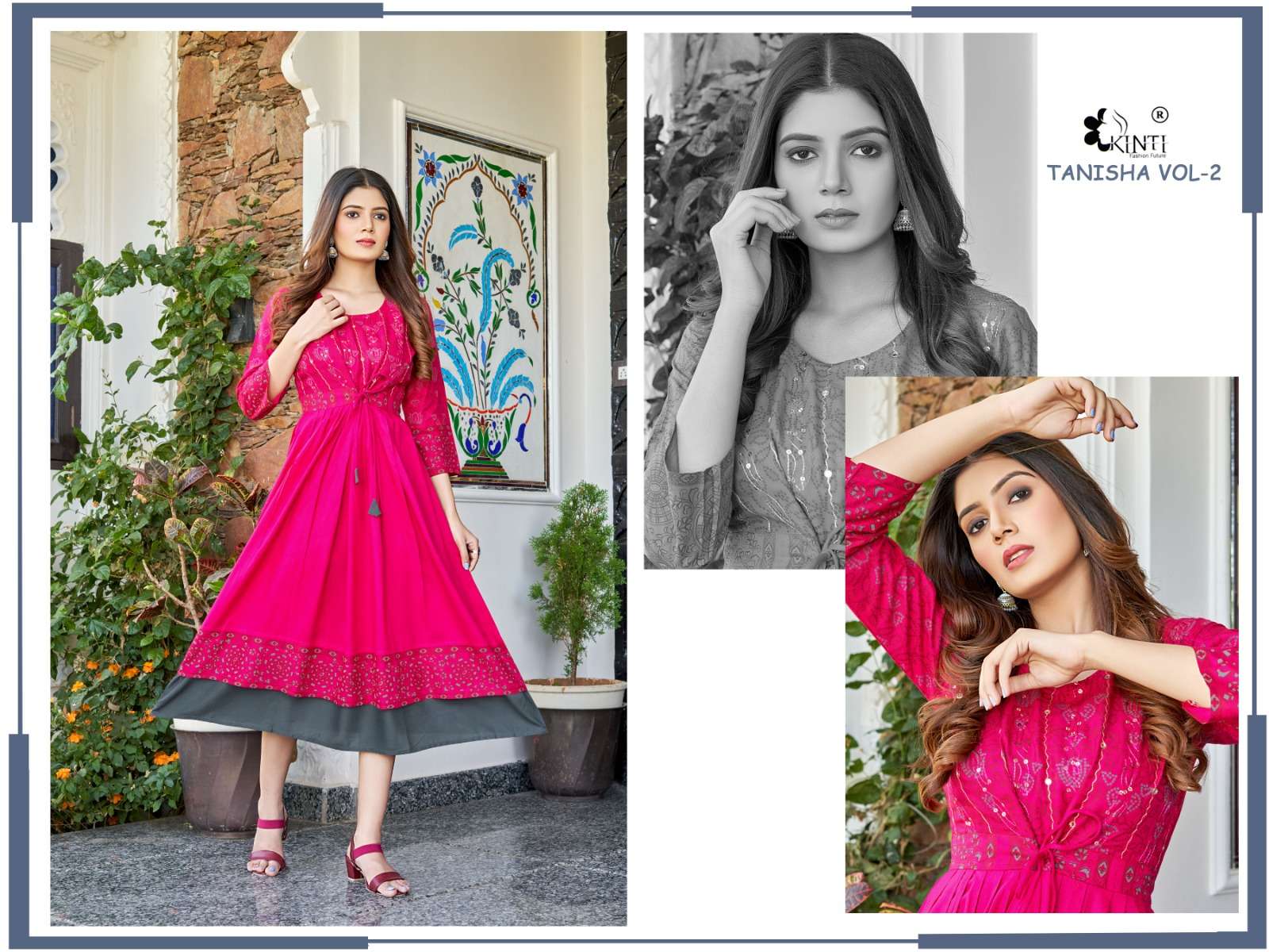 Tanisha Vol-2 By Kinti 201 To 208 Series Beautiful Stylish Fancy Colorful Casual Wear & Ethnic Wear Rayon Print Kurtis At Wholesale Price