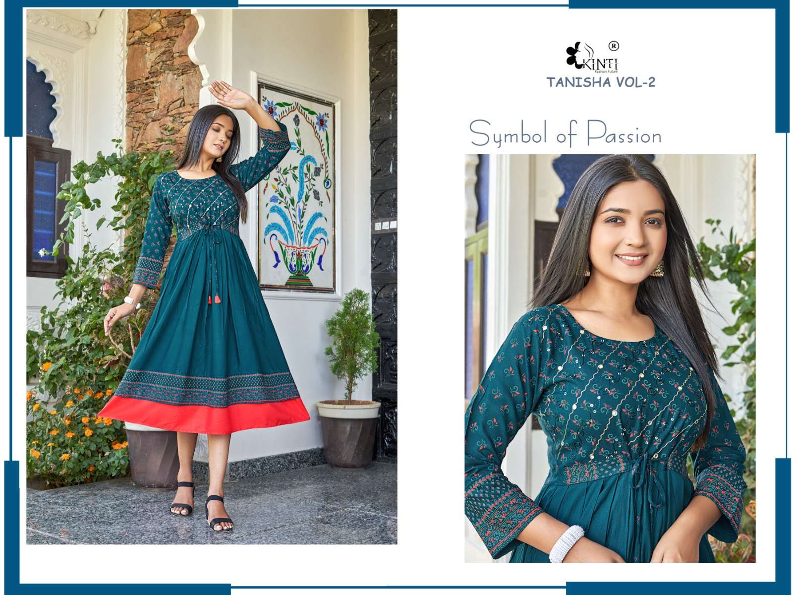 Tanisha Vol-2 By Kinti 201 To 208 Series Beautiful Stylish Fancy Colorful Casual Wear & Ethnic Wear Rayon Print Kurtis At Wholesale Price