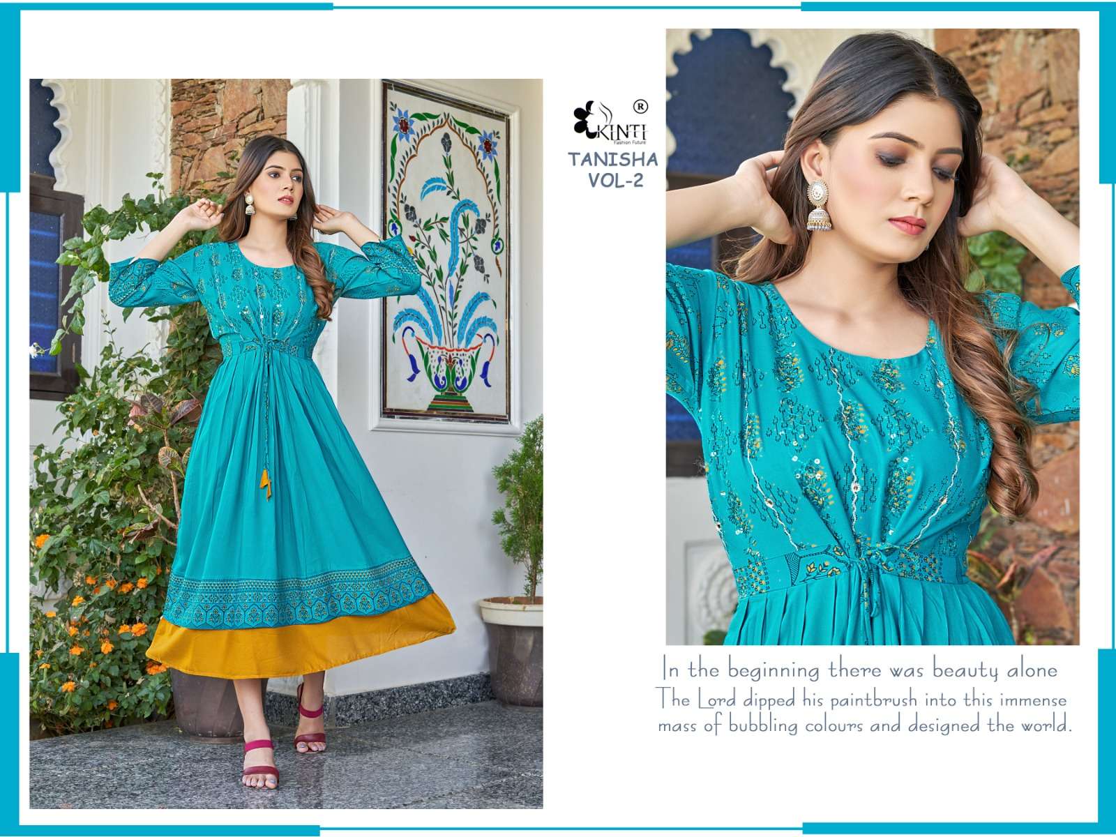 Tanisha Vol-2 By Kinti 201 To 208 Series Beautiful Stylish Fancy Colorful Casual Wear & Ethnic Wear Rayon Print Kurtis At Wholesale Price