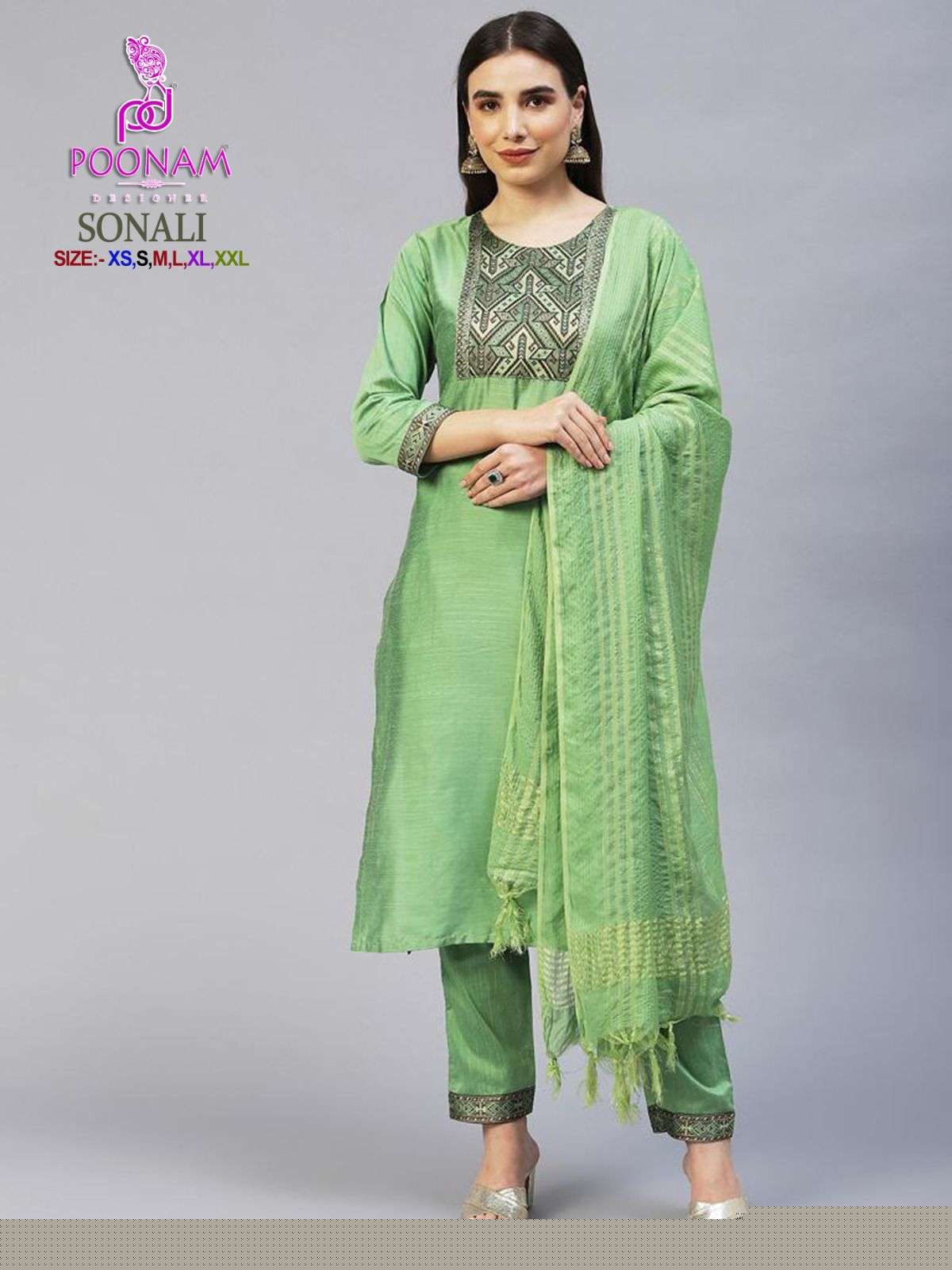 Sonali By Poonam Designer 1001 To 1005 Series Beautiful Stylish Festive Suits Fancy Colorful Casual Wear & Ethnic Wear & Ready To Wear Cotton Dresses At Wholesale Price