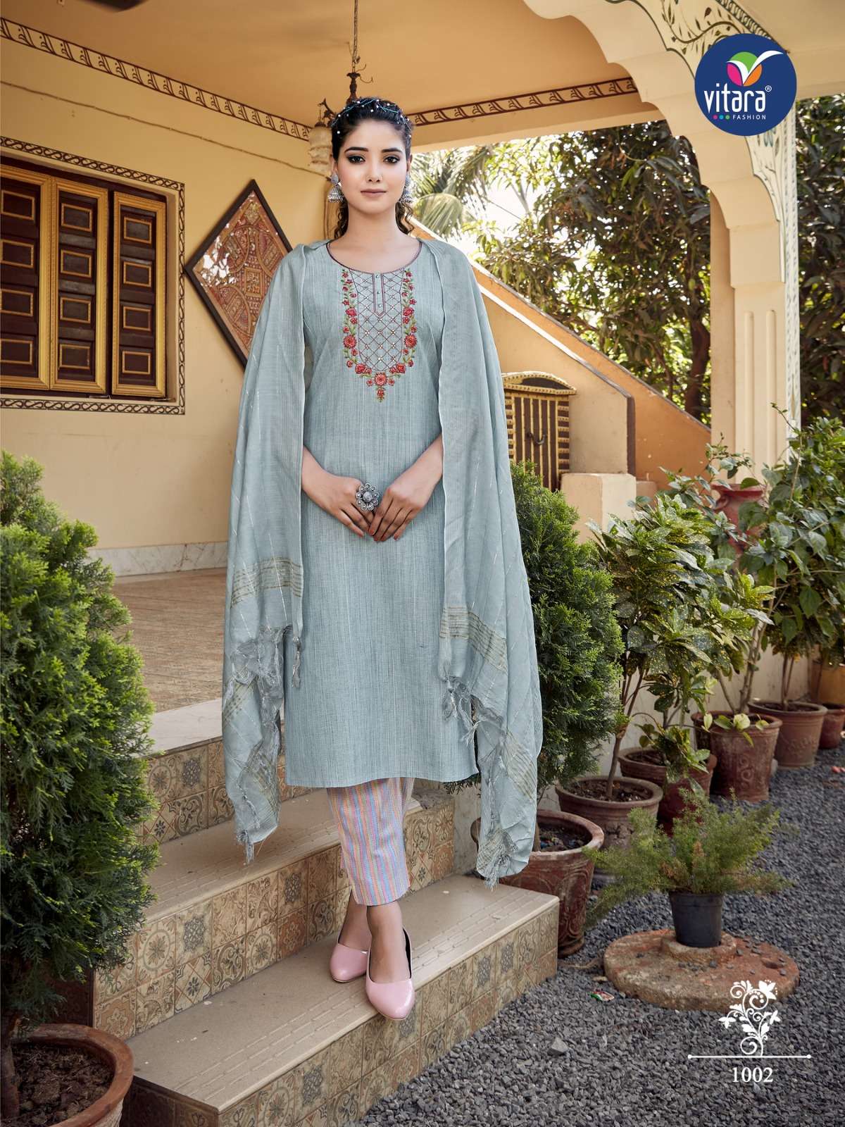 Majento By Vitara 1001 To 1005 Series Beautiful Stylish Festive Suits Fancy Colorful Casual Wear & Ethnic Wear & Ready To Wear Cotton Dresses At Wholesale Price