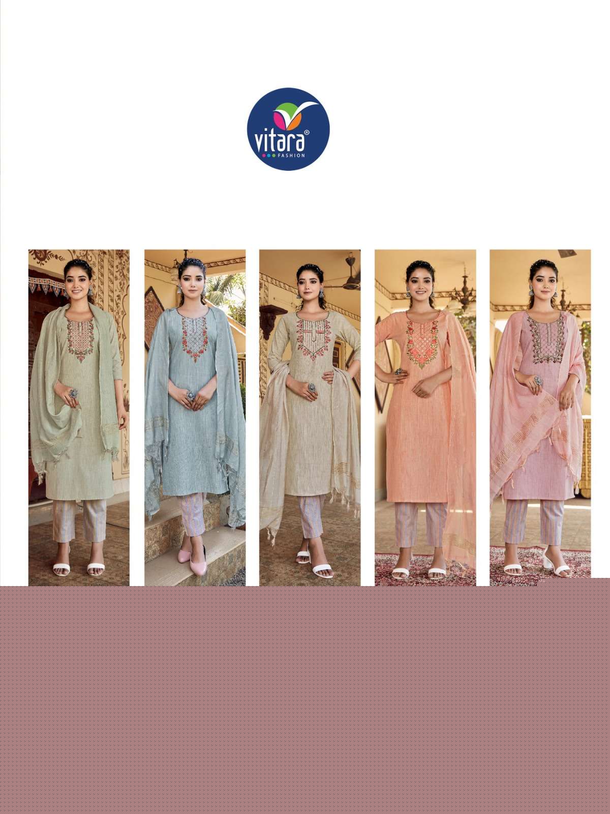 Majento By Vitara 1001 To 1005 Series Beautiful Stylish Festive Suits Fancy Colorful Casual Wear & Ethnic Wear & Ready To Wear Cotton Dresses At Wholesale Price