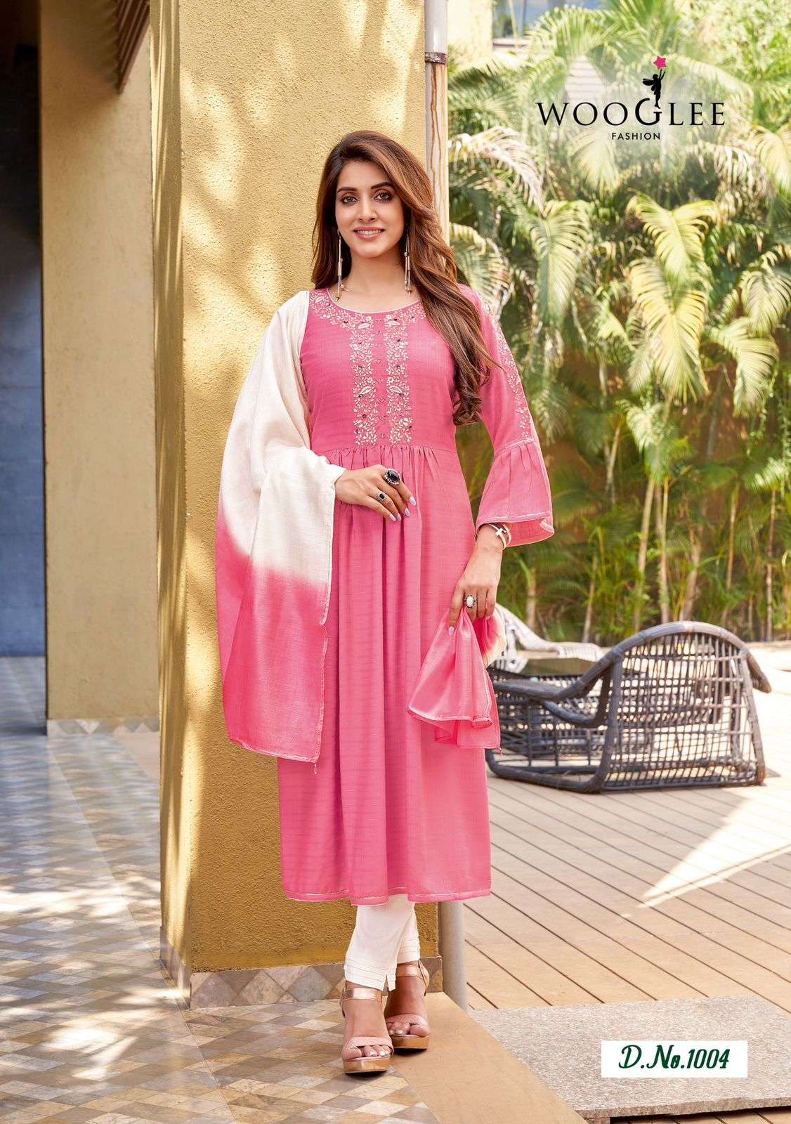 Pritam By Wooglee 1001 To 1006 Series Beautiful Stylish Suits Fancy Colorful Casual Wear & Ethnic Wear & Ready To Wear Rayon With Work Dresses At Wholesale Price