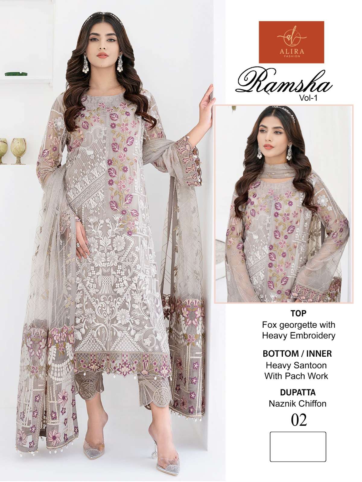Ramsha Vol-1 By Alira 01 To 03 Series Beautiful Pakistani Suits Colorful Stylish Fancy Casual Wear & Ethnic Wear Faux Georgette Embroidered Dresses At Wholesale Price