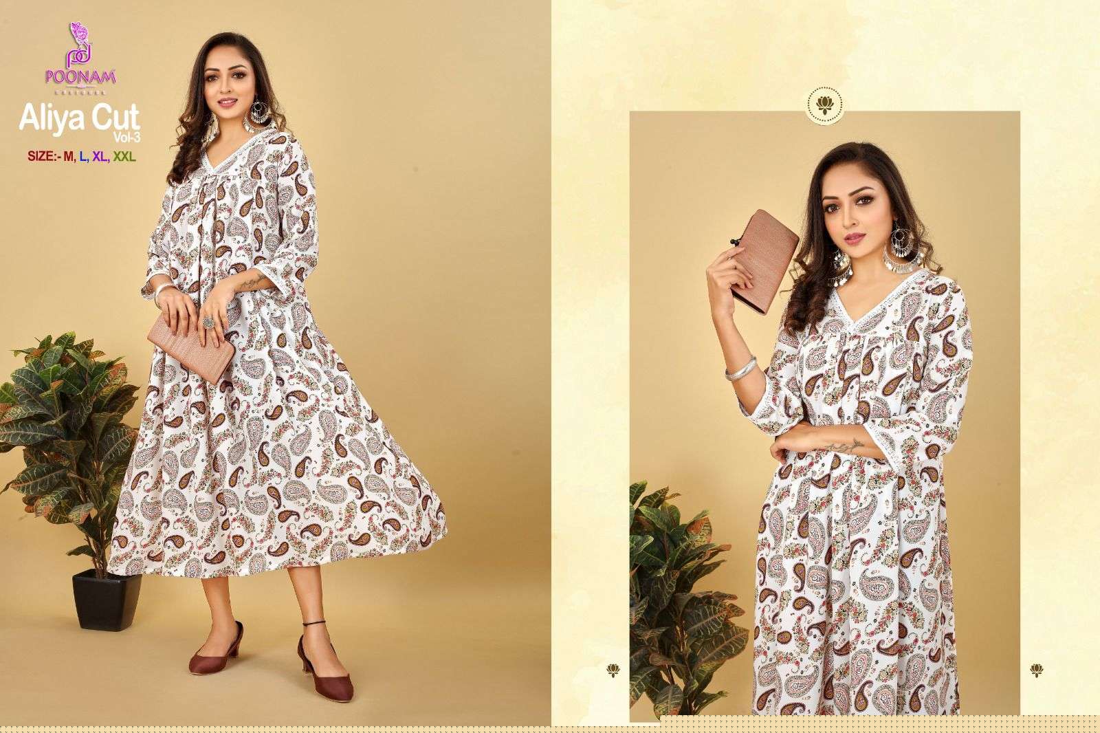 Aliya Cut Vol-3 By Poonam Designer 1001 To 1004 Series Designer Stylish Fancy Colorful Beautiful Party Wear & Ethnic Wear Collection Rayon Print Gown At Wholesale Price