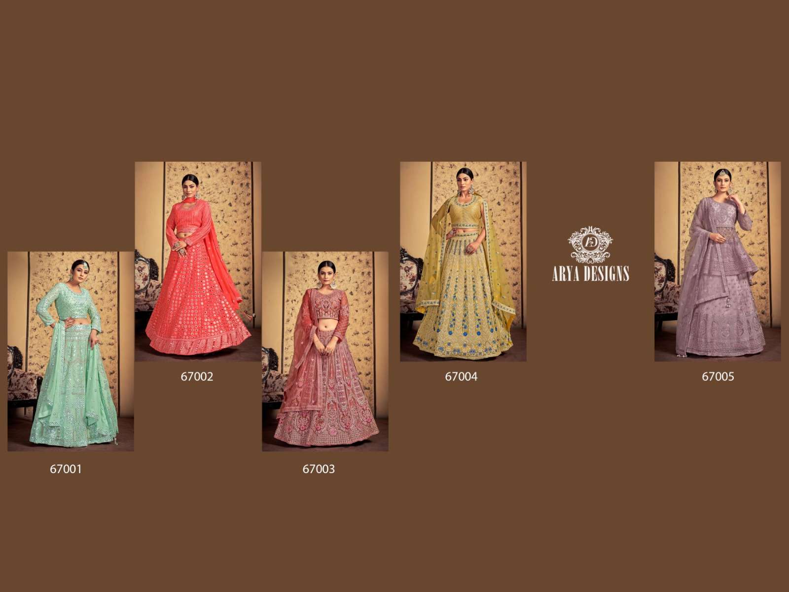 Euphoria Vol-11 By Arya Designs 67001 To 67005 Series Designer Beautiful Festive Collection Occasional Wear & Party Wear Soft Net/Georgette/Silk Lehengas At Wholesale Price