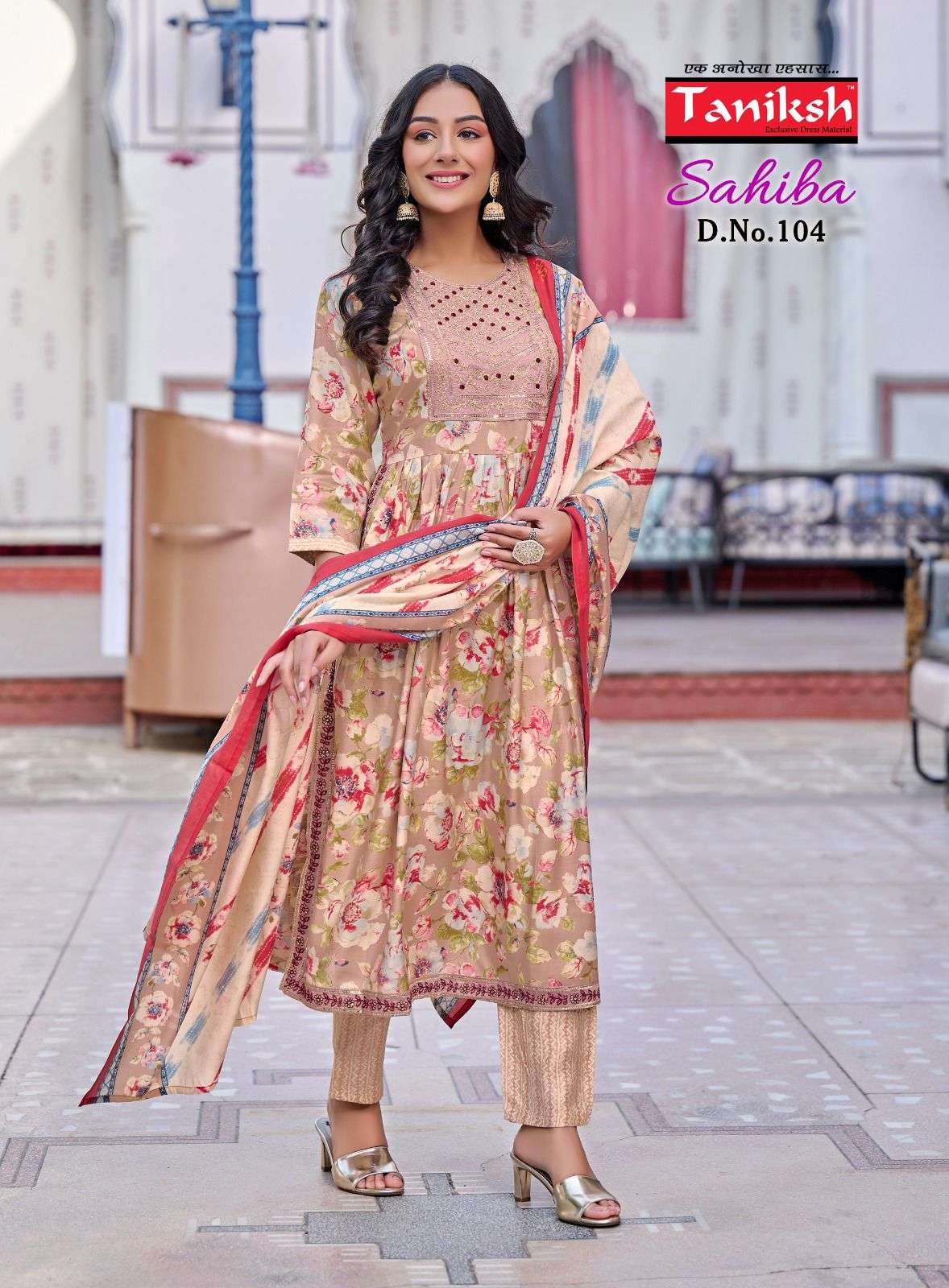 Sahiba By Taniksh 101 To 106 Series Beautiful Stylish Festive Suits Fancy Colorful Casual Wear & Ethnic Wear & Ready To Wear Muslin Print Dresses At Wholesale Price