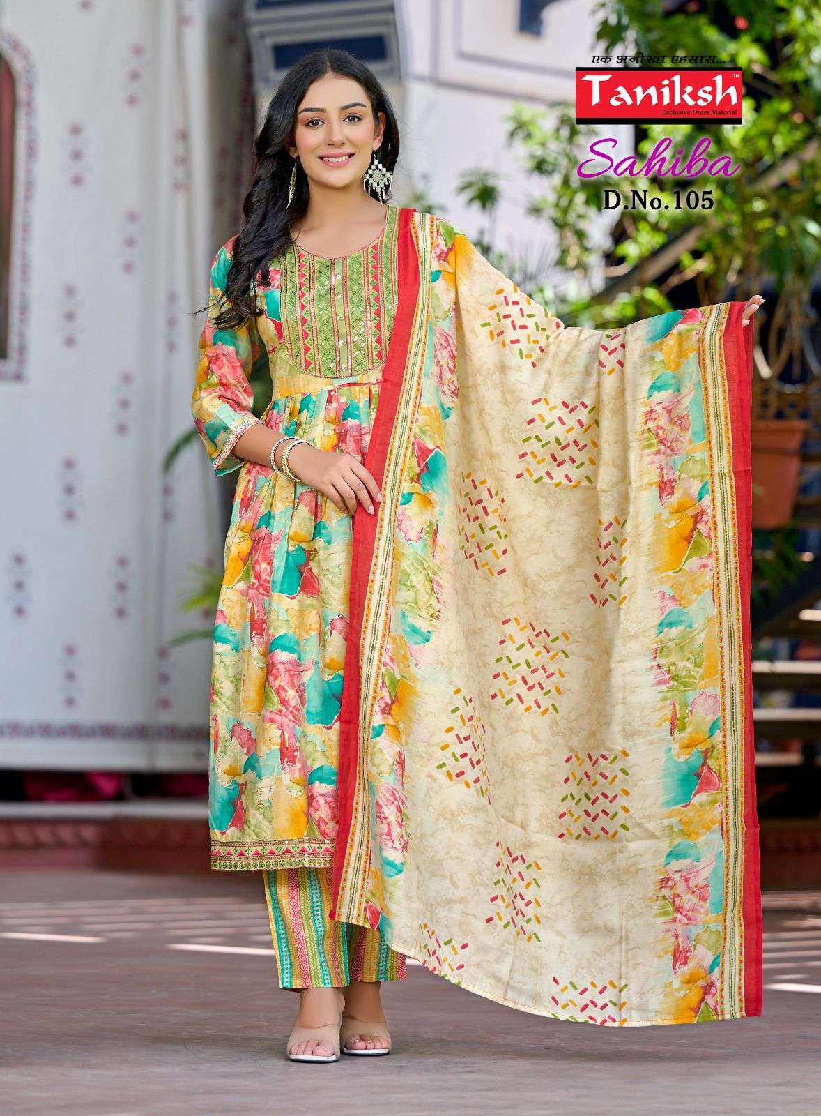 Sahiba By Taniksh 101 To 106 Series Beautiful Stylish Festive Suits Fancy Colorful Casual Wear & Ethnic Wear & Ready To Wear Muslin Print Dresses At Wholesale Price