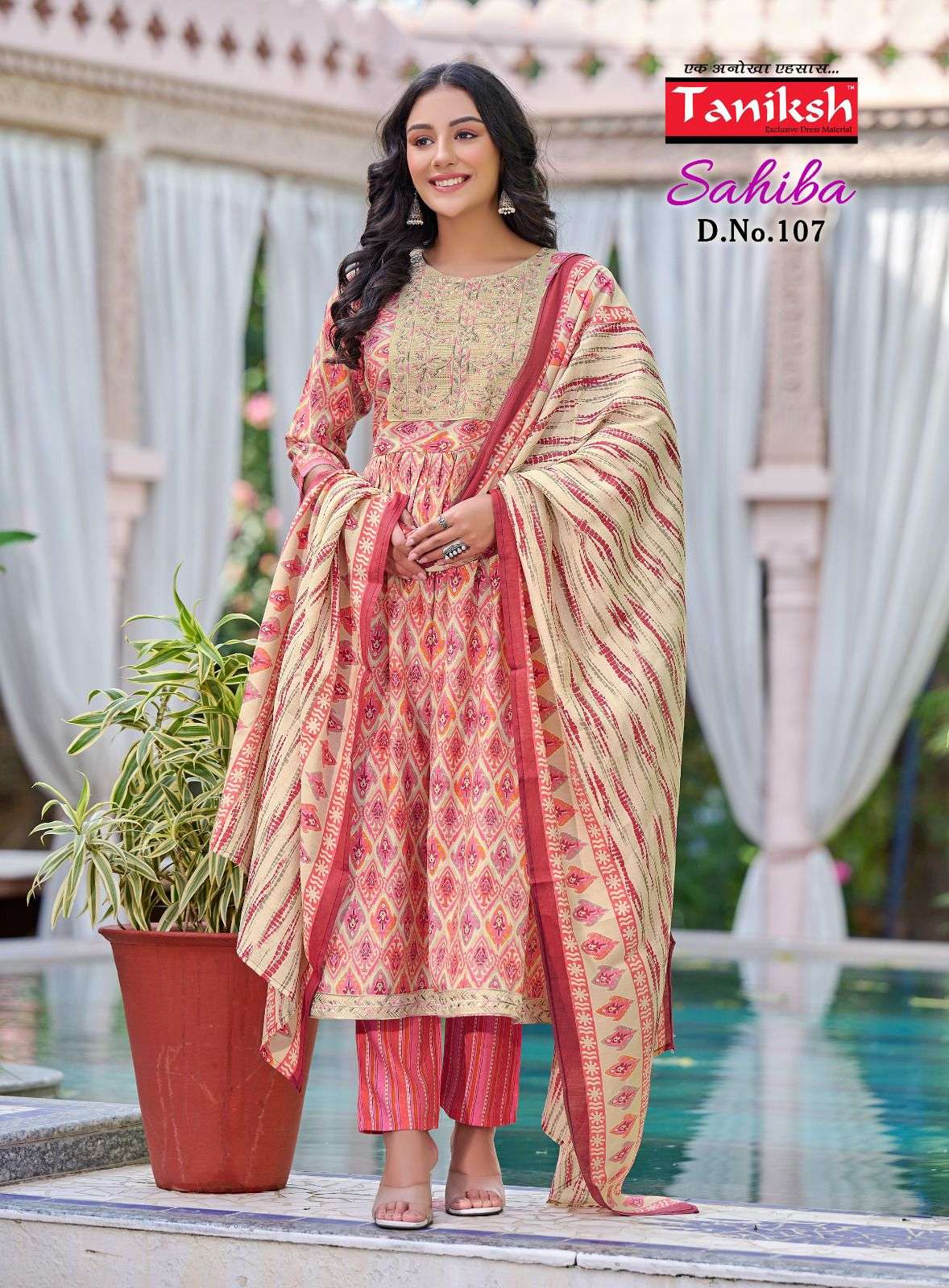 Sahiba By Taniksh 101 To 106 Series Beautiful Stylish Festive Suits Fancy Colorful Casual Wear & Ethnic Wear & Ready To Wear Muslin Print Dresses At Wholesale Price
