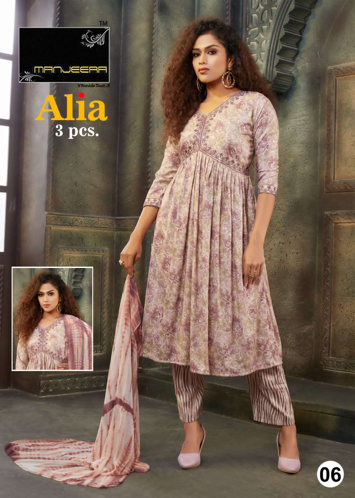 Alia By Manjeera 01 To 10 Series Beautiful Stylish Festive Suits Fancy Colorful Casual Wear & Ethnic Wear & Ready To Wear Capsule Print Dresses At Wholesale Price