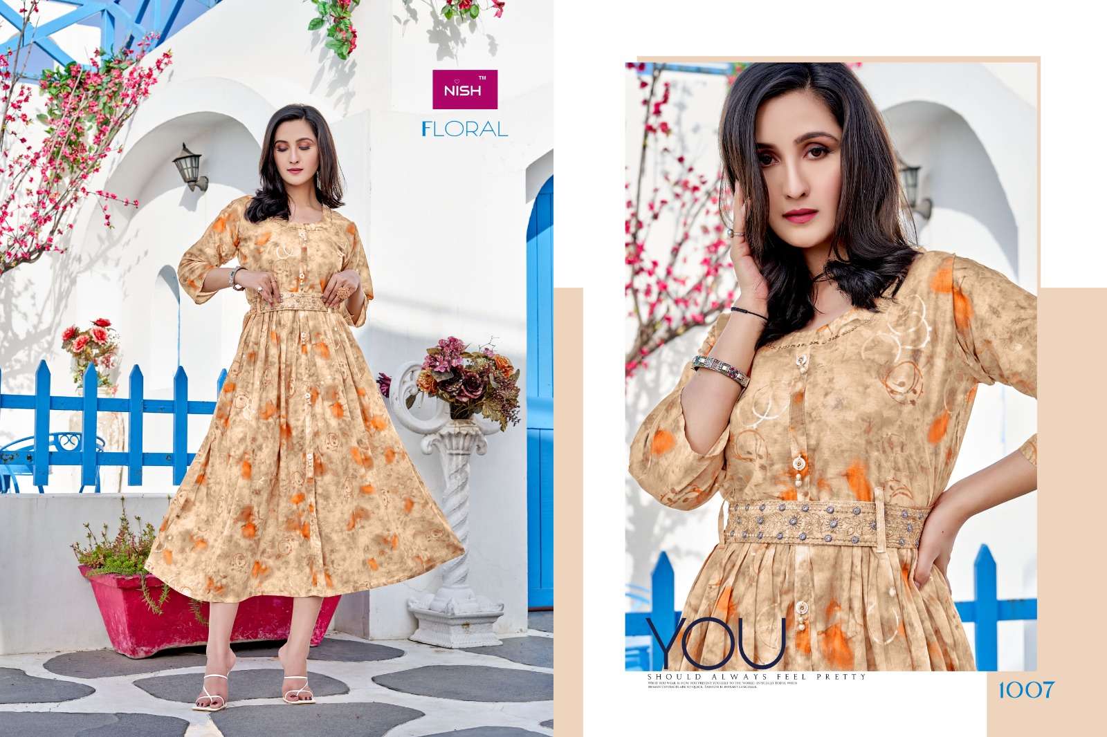Floral By Nish 1001 To 1008 Series Designer Stylish Fancy Colorful Beautiful Party Wear & Ethnic Wear Collection Heavy Mal Print Gowns At Wholesale Price