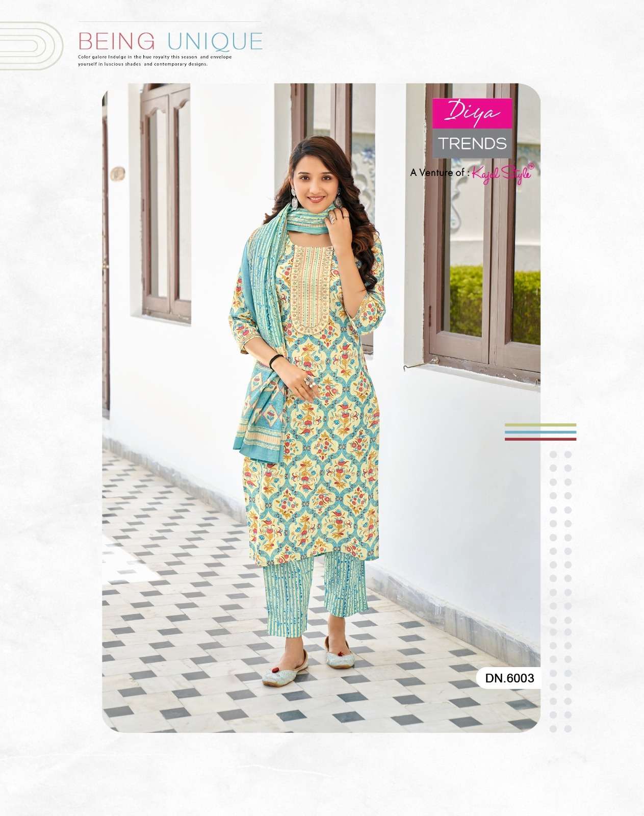 Odhani Vol-6 By Diya Trends 6001 To 6010 Series Beautiful Suits Colorful Stylish Fancy Casual Wear & Ethnic Wear Cotton Print Dresses At Wholesale Price