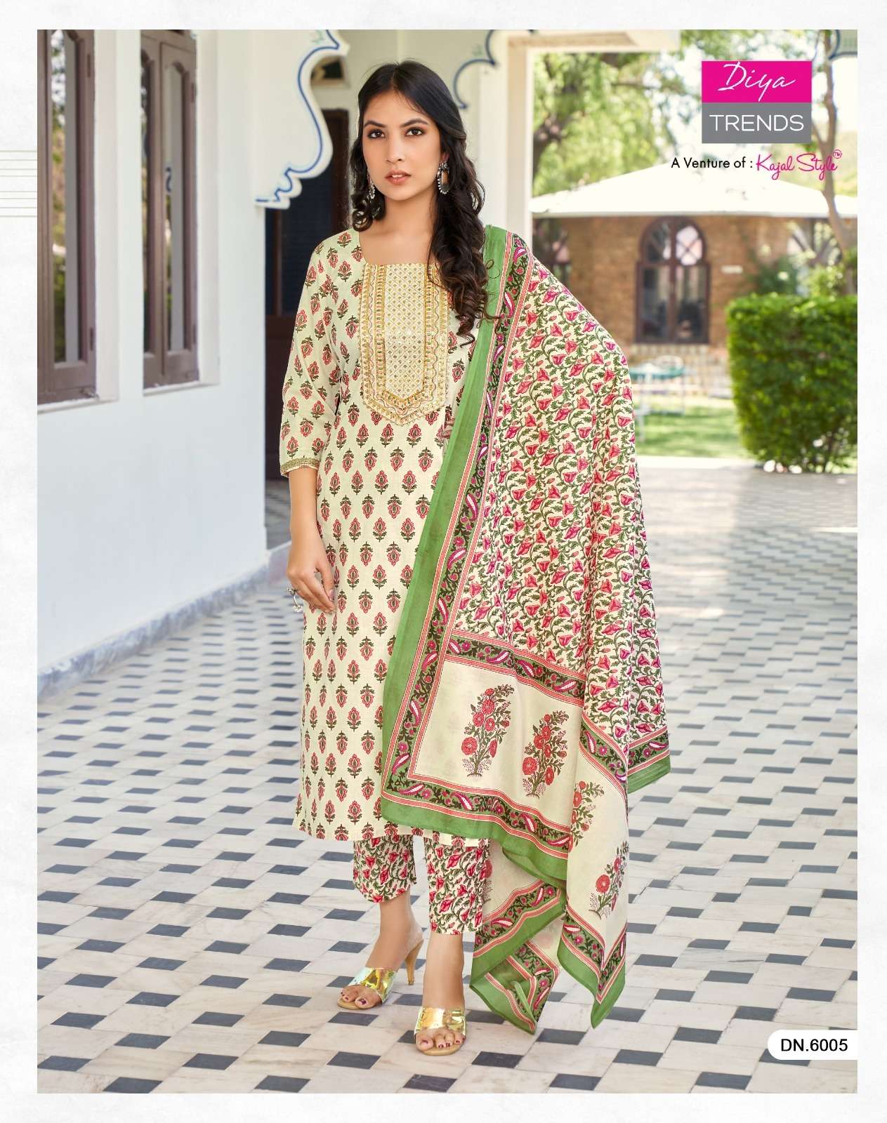 Odhani Vol-6 By Diya Trends 6001 To 6010 Series Beautiful Suits Colorful Stylish Fancy Casual Wear & Ethnic Wear Cotton Print Dresses At Wholesale Price