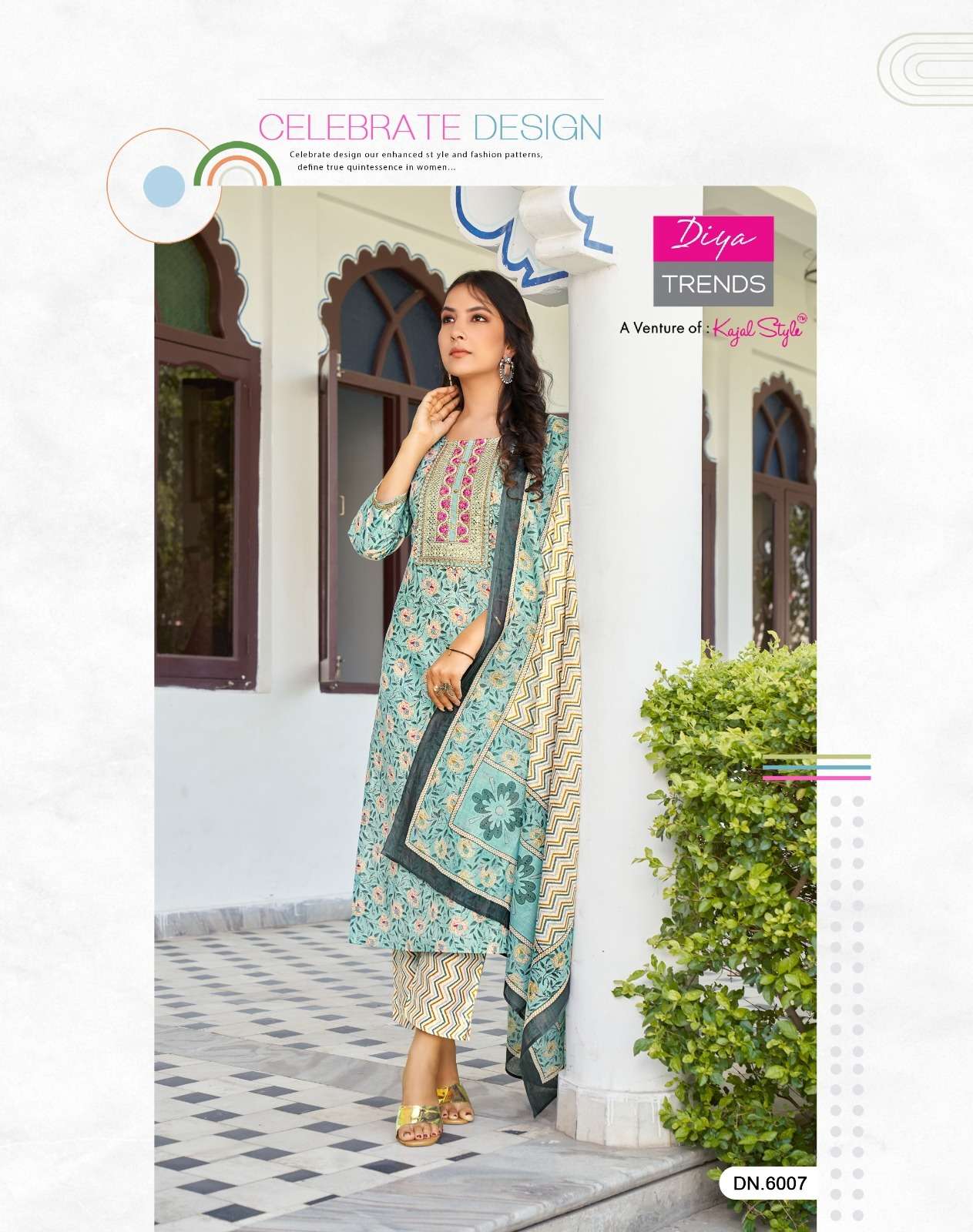 Odhani Vol-6 By Diya Trends 6001 To 6010 Series Beautiful Suits Colorful Stylish Fancy Casual Wear & Ethnic Wear Cotton Print Dresses At Wholesale Price