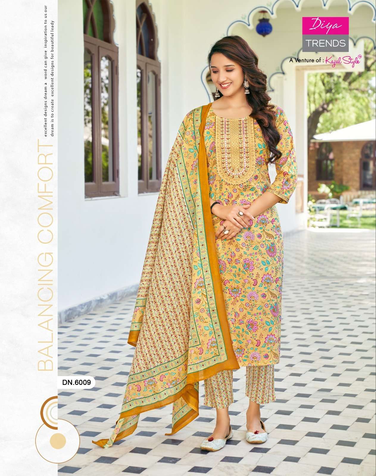 Odhani Vol-6 By Diya Trends 6001 To 6010 Series Beautiful Suits Colorful Stylish Fancy Casual Wear & Ethnic Wear Cotton Print Dresses At Wholesale Price