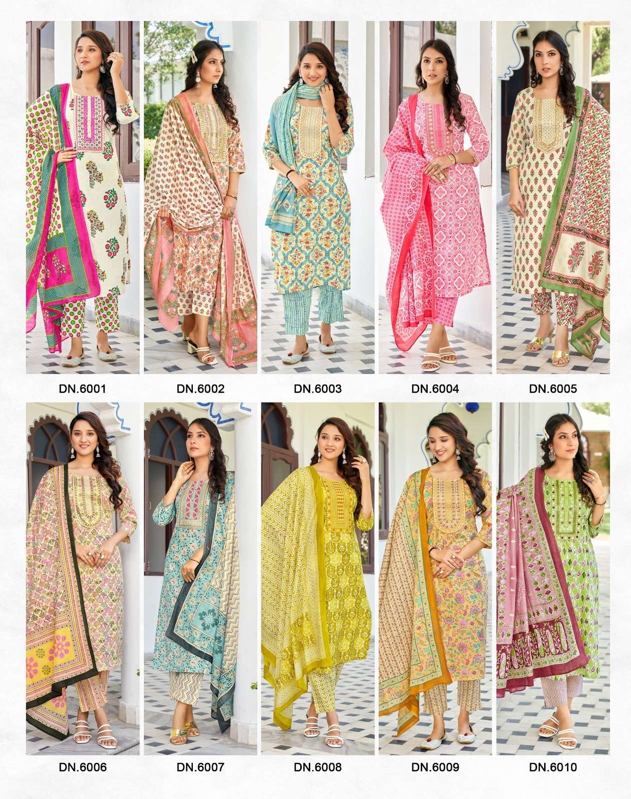 Odhani Vol-6 By Diya Trends 6001 To 6010 Series Beautiful Suits Colorful Stylish Fancy Casual Wear & Ethnic Wear Cotton Print Dresses At Wholesale Price