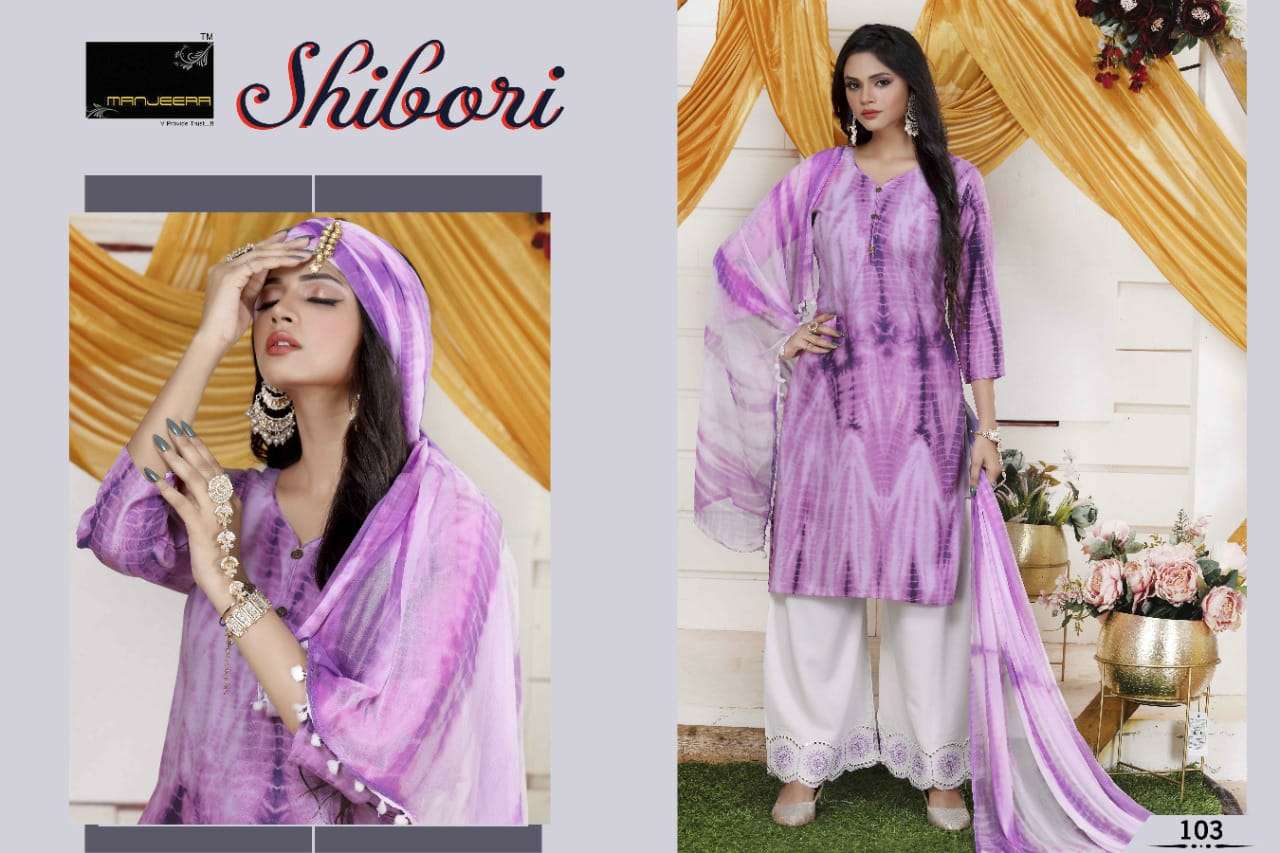 Shibori By Manjeera 101 To 108 Series Beautiful Stylish Suits Fancy Colorful Casual Wear & Ethnic Wear & Ready To Wear Rayon Dresses At Wholesale Price